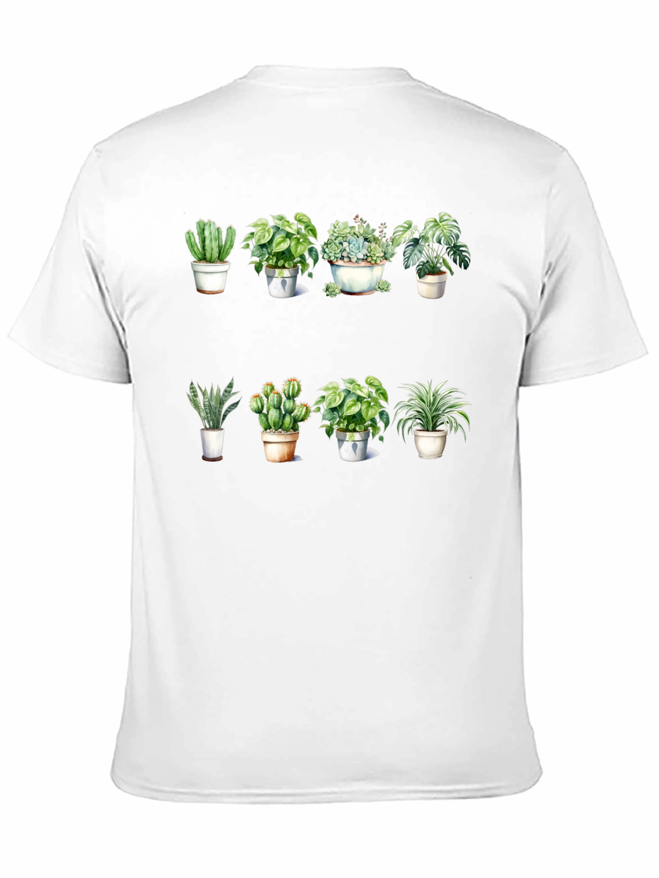 Potted Plants Graphic T-Shirt - Black Cotton Tee