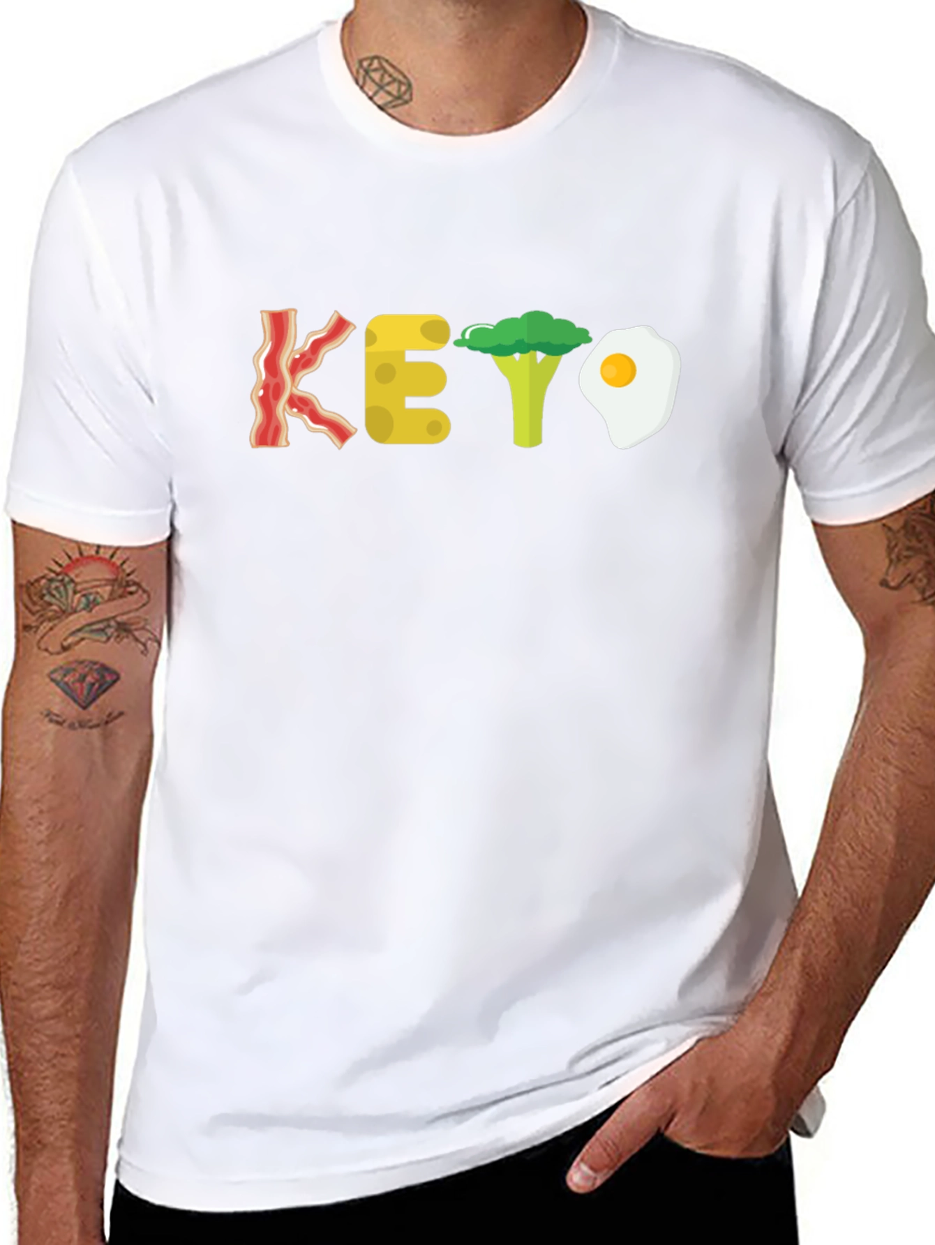 Keto Diet T-Shirt - Bacon Cheese Broccoli Egg
