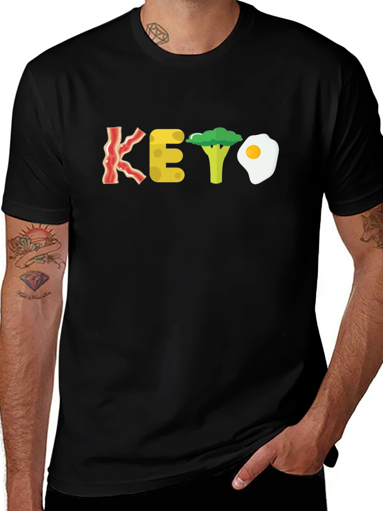 Keto Diet T-Shirt - Bacon Cheese Broccoli Egg
