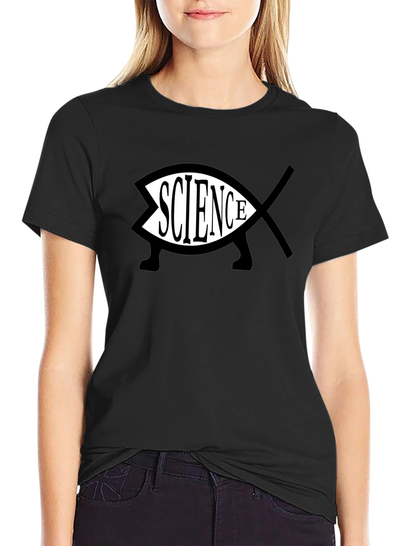 Science Fish Black T-Shirt