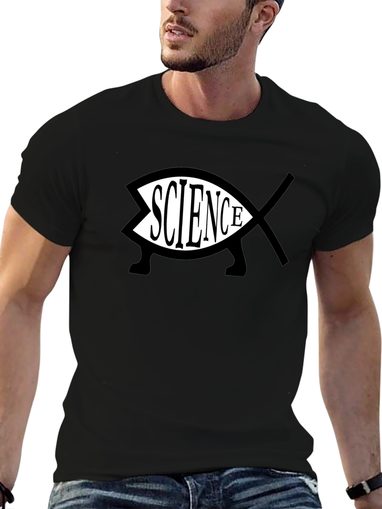 Science Fish Black T-Shirt