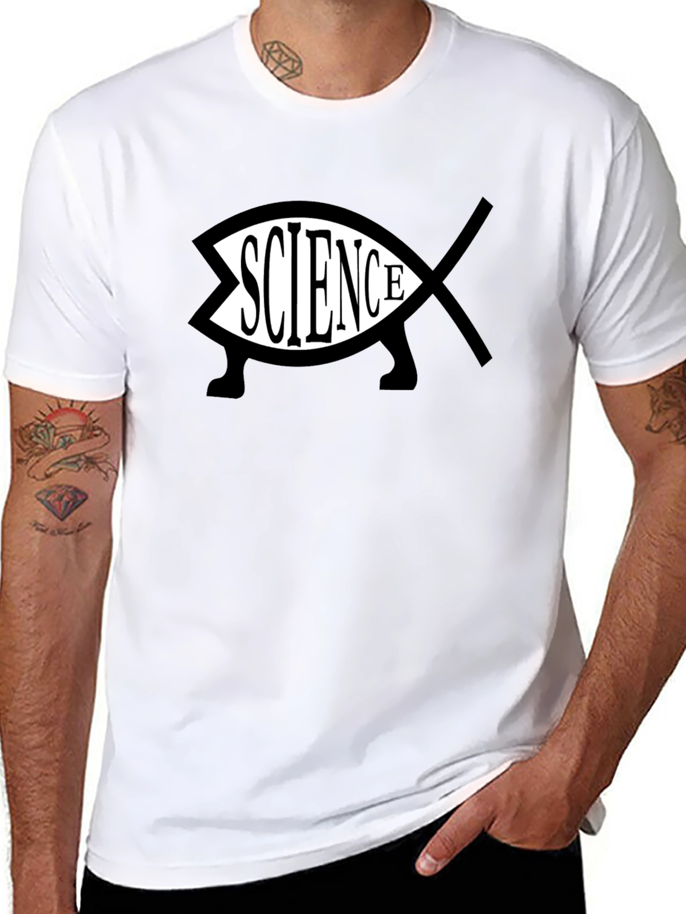Science Fish Black T-Shirt