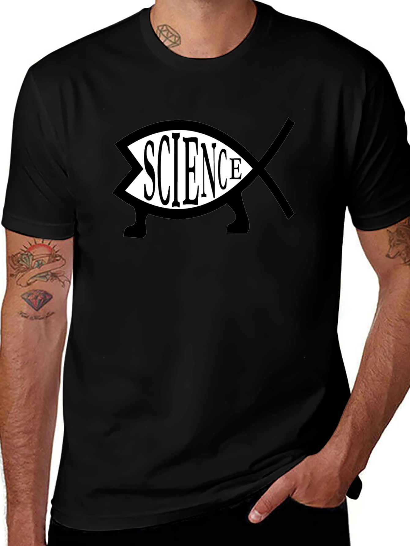 Science Fish Black T-Shirt