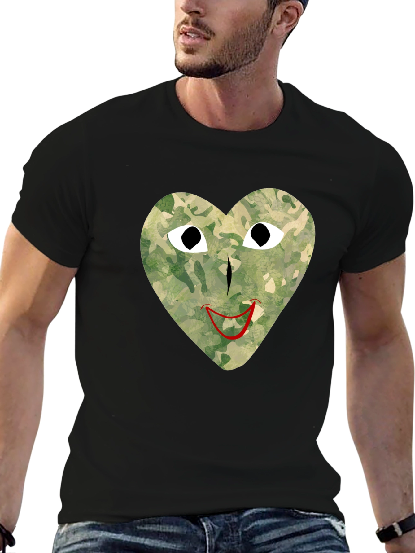 Camo Heart Graphic Tee - Unique Streetwear Style