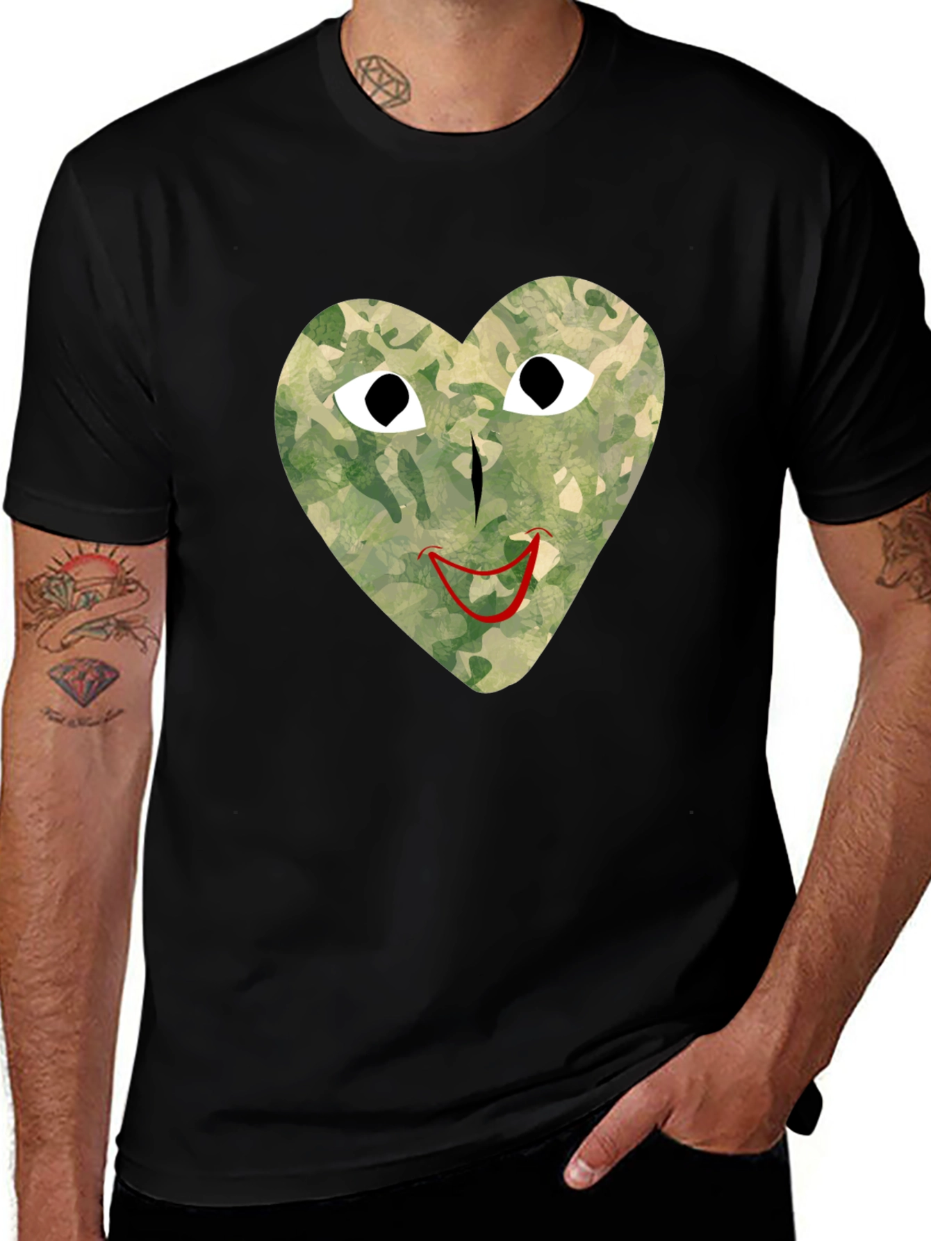 Camo Heart Graphic Tee - Unique Streetwear Style