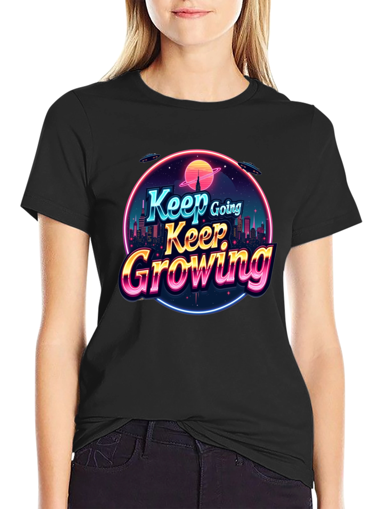 Keep Growing Black Graphic Tee