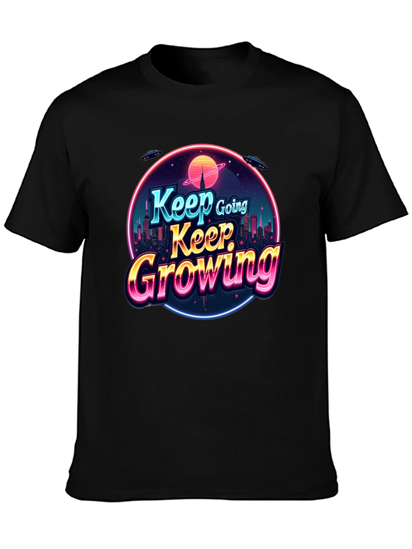 Keep Growing Black Graphic Tee