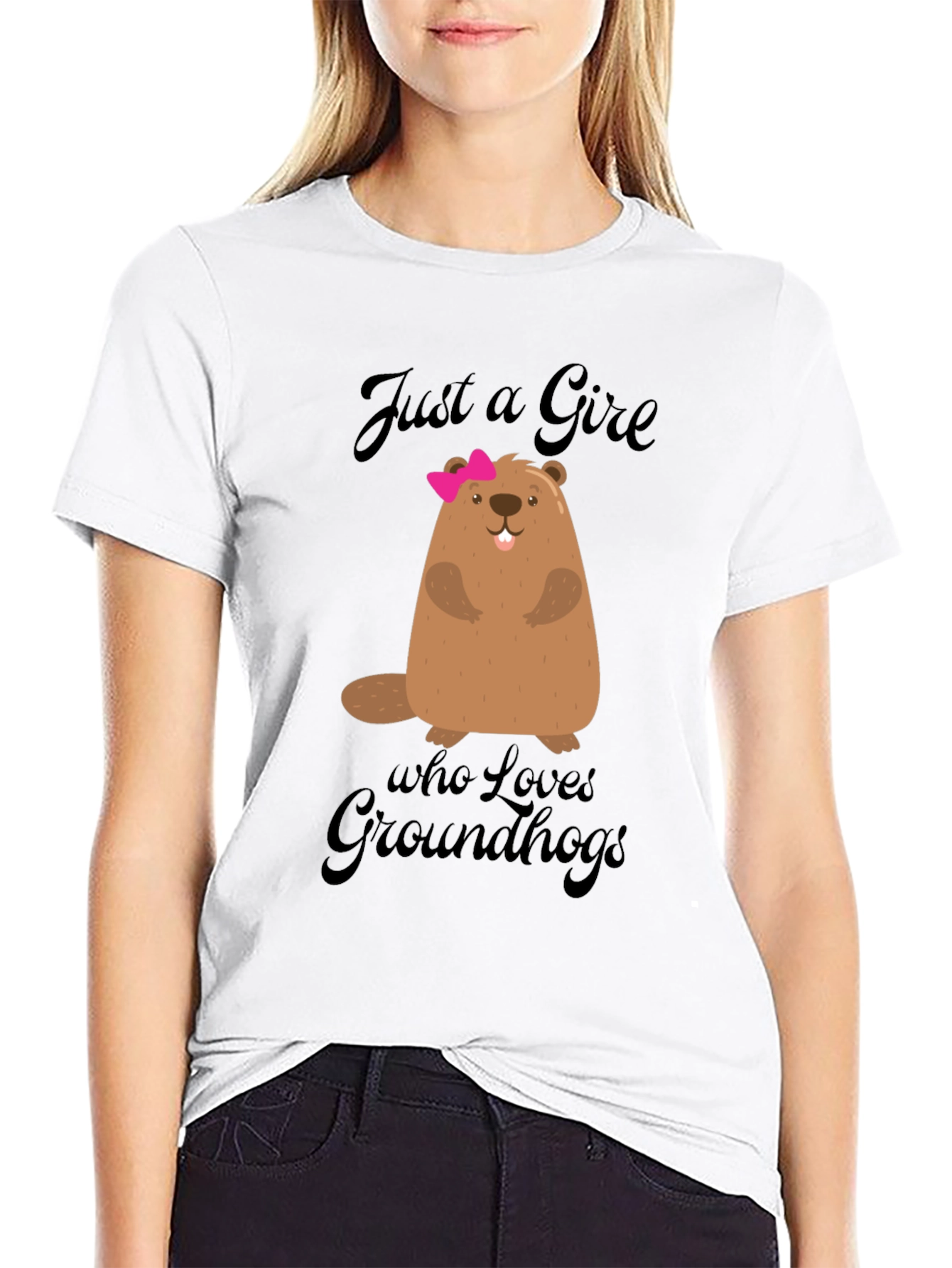 Just A Girl Who Loves Groundhogs T-Shirt
