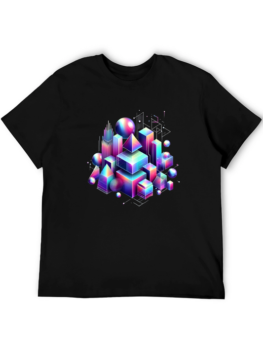 Geometric Rainbow T-Shirt - Modern Art Tee