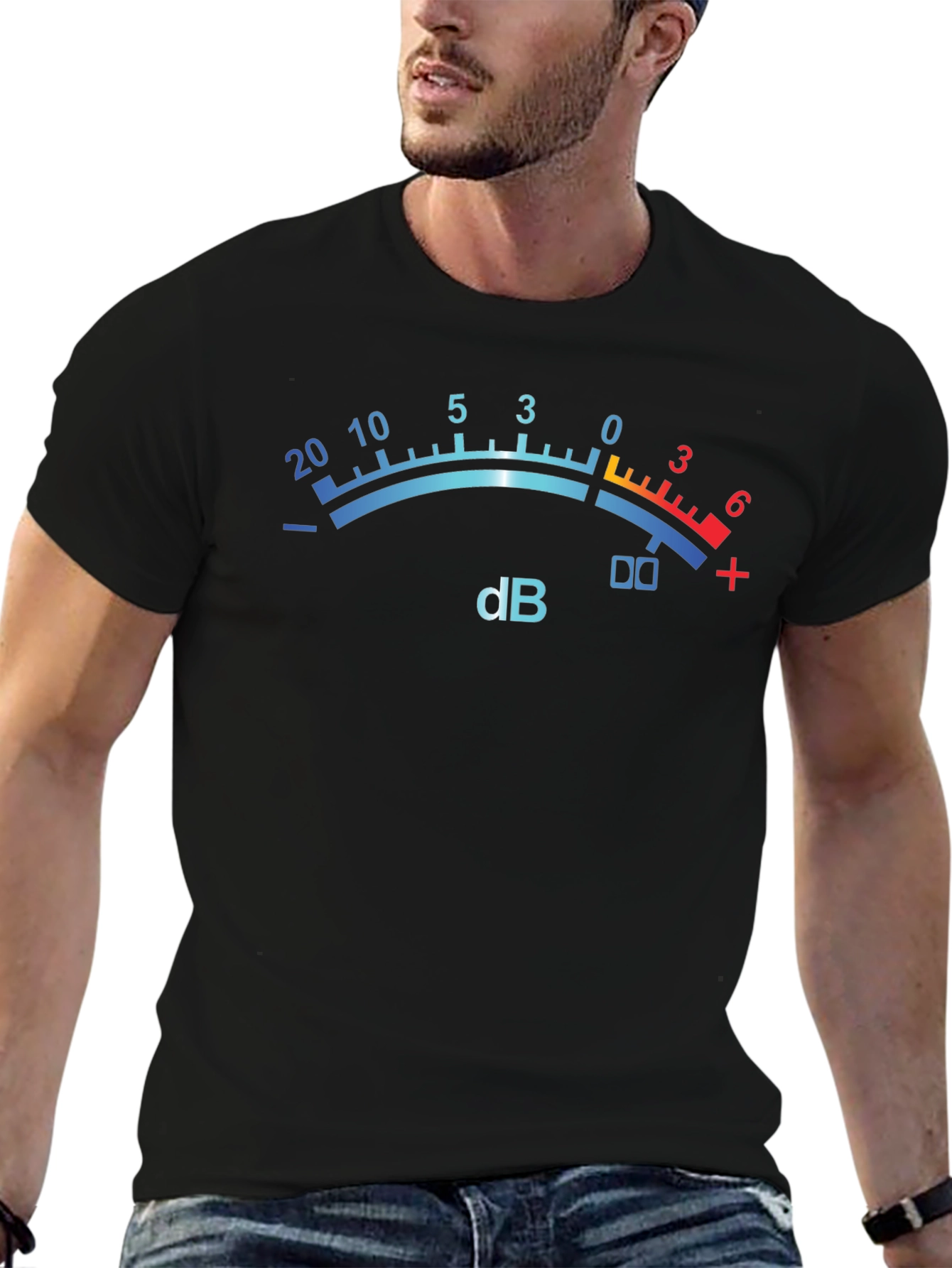 Decibel Meter Graphic Tee - Black Cotton Shirt