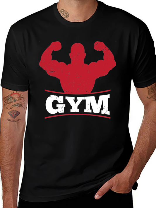 Gym Graphic Print Mens Black T-Shirt