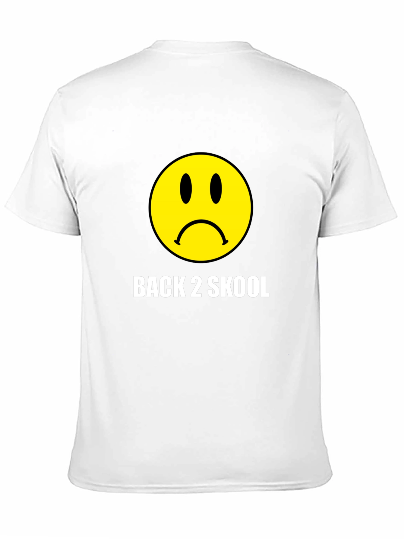 Back 2 Skool Sad Face Black T-Shirt