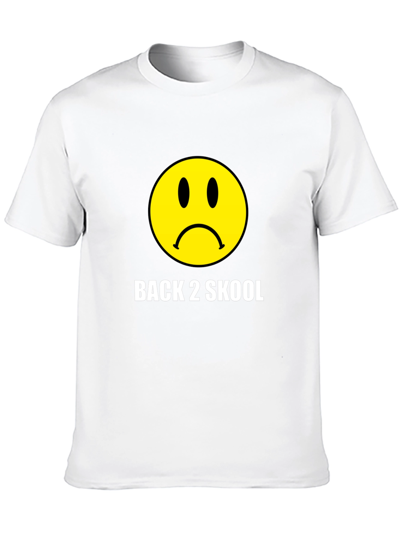 Back 2 Skool Sad Face Black T-Shirt