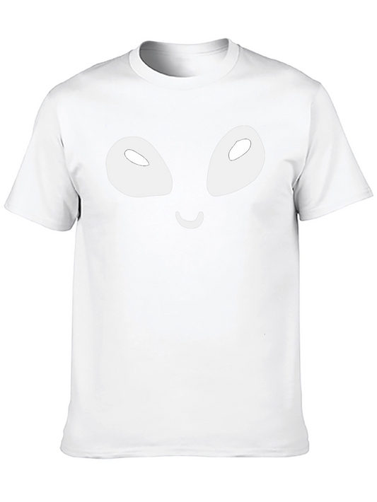 Alien Face Graphic Tee - Casual Black T-Shirt