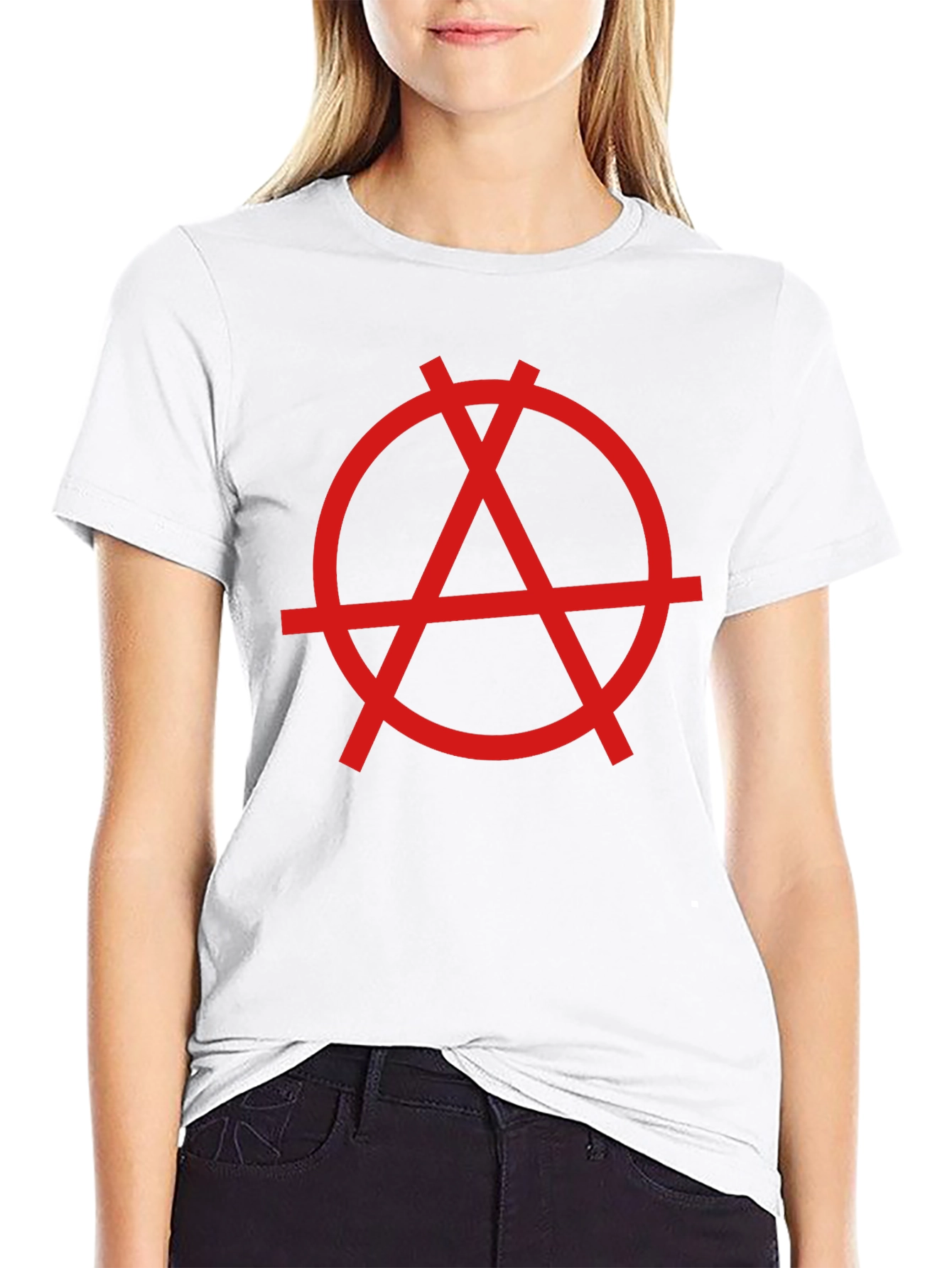 Anarchy Symbol Graphic T-Shirt - Black