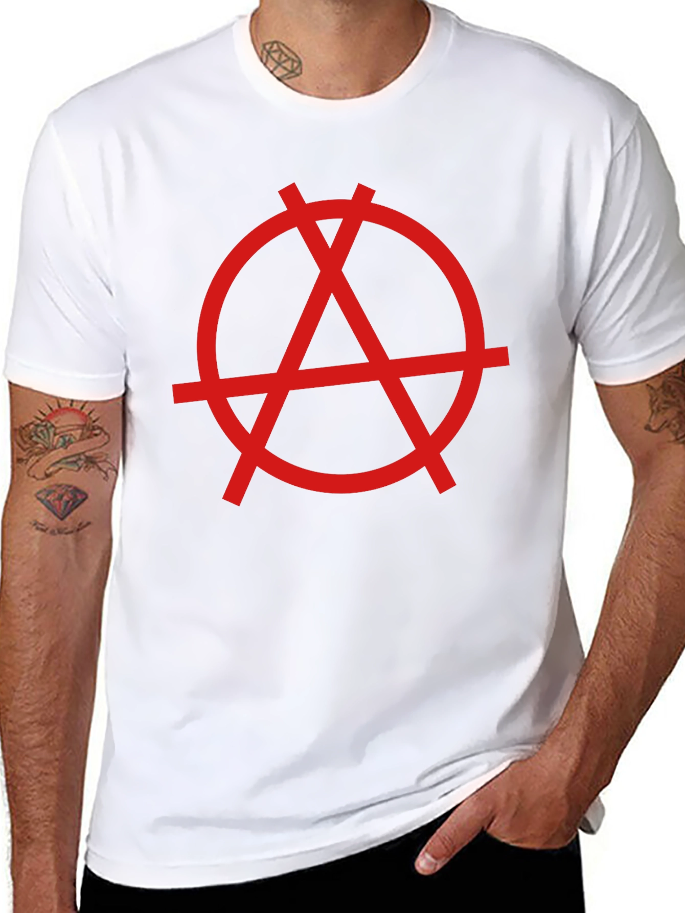 Anarchy Symbol Graphic T-Shirt - Black
