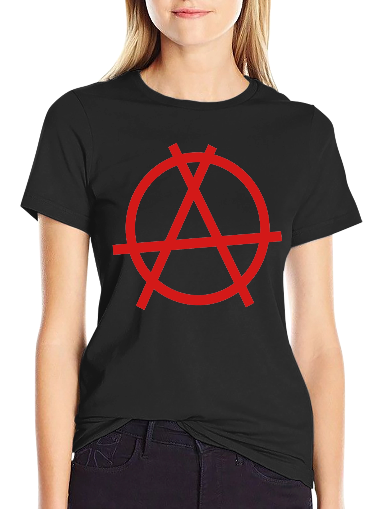 Anarchy Symbol Graphic T-Shirt - Black