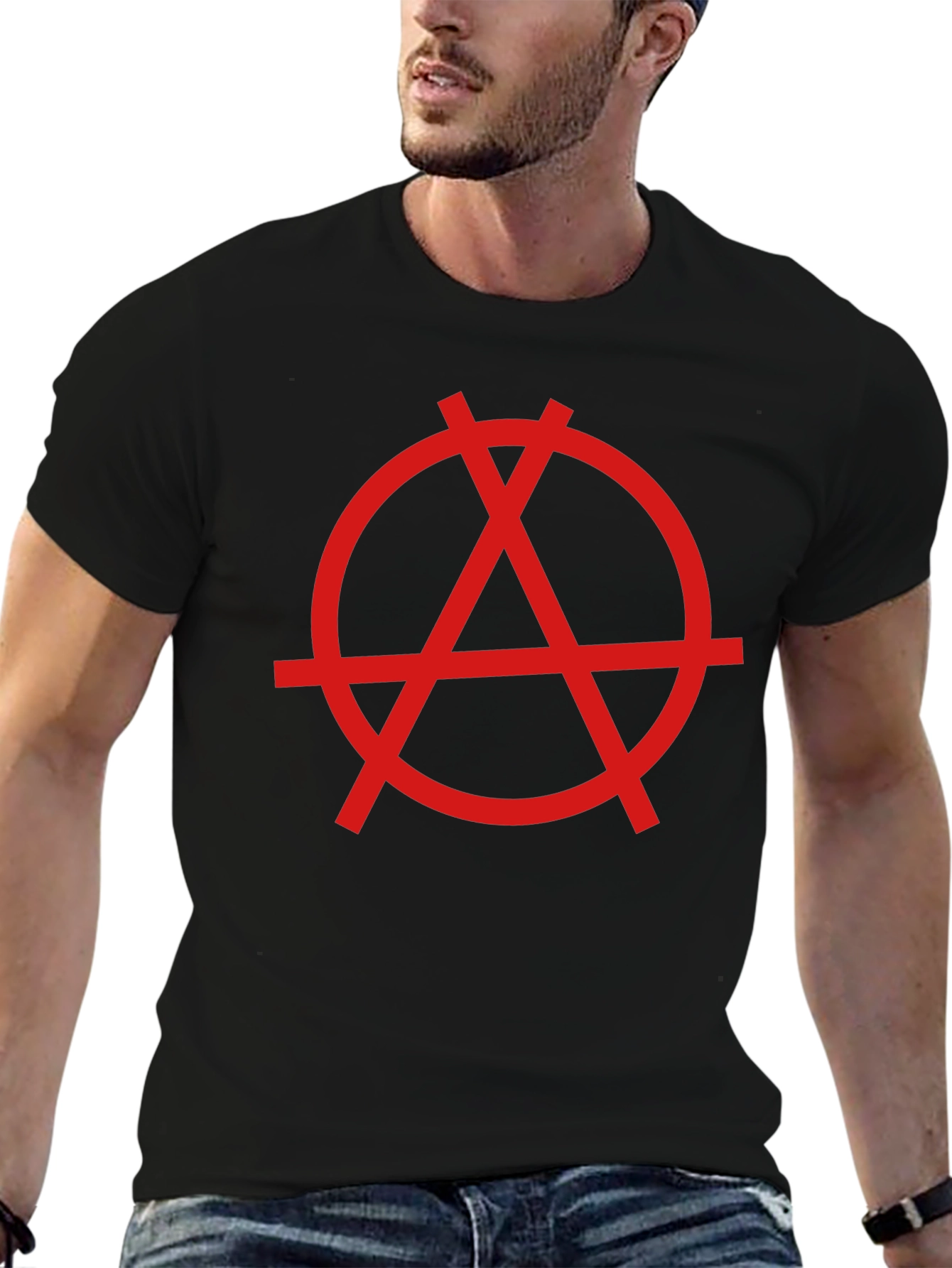 Anarchy Symbol Graphic T-Shirt - Black