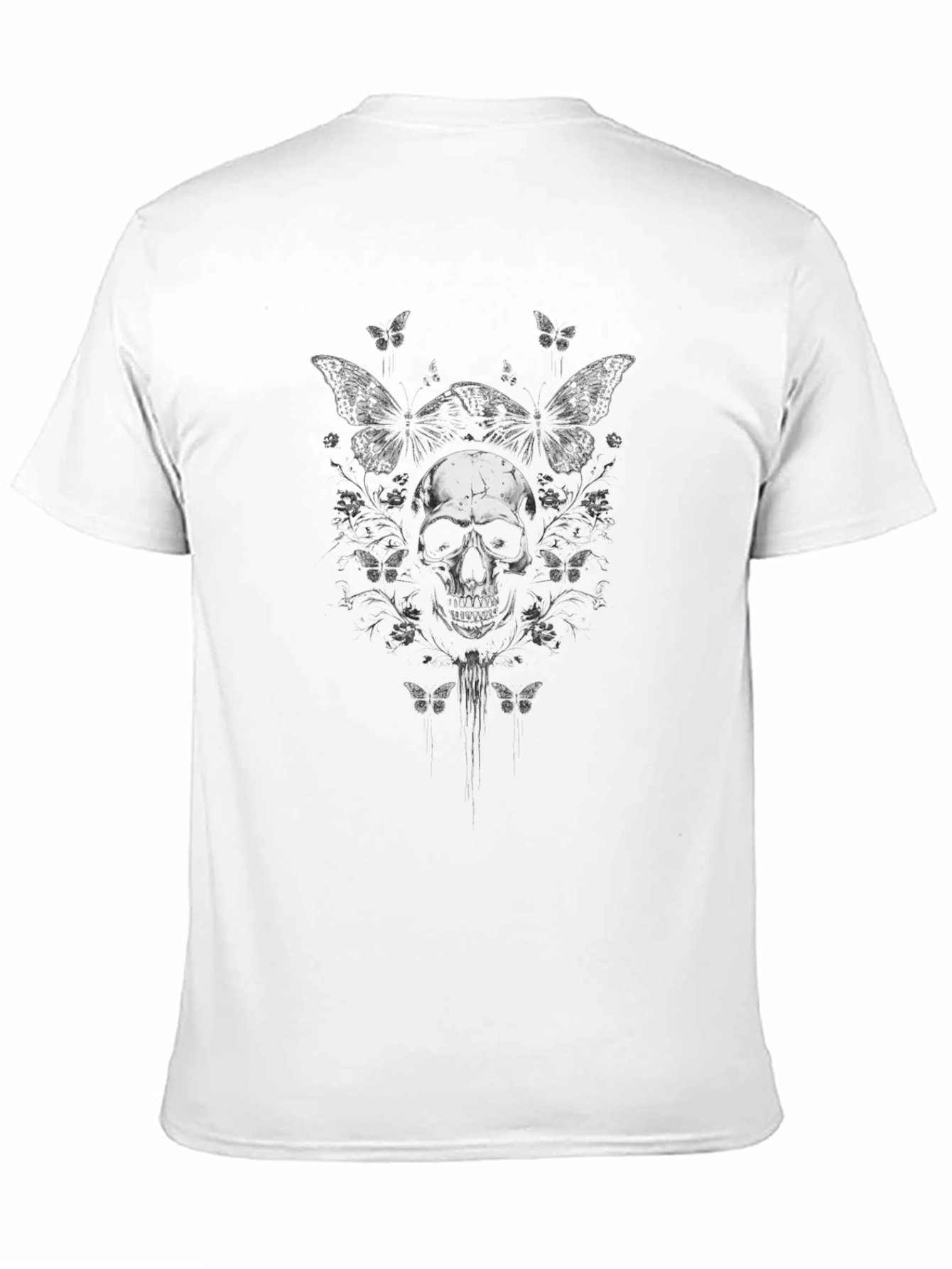 Skull & Butterfly Graphic Tee - Dark Aesthetic