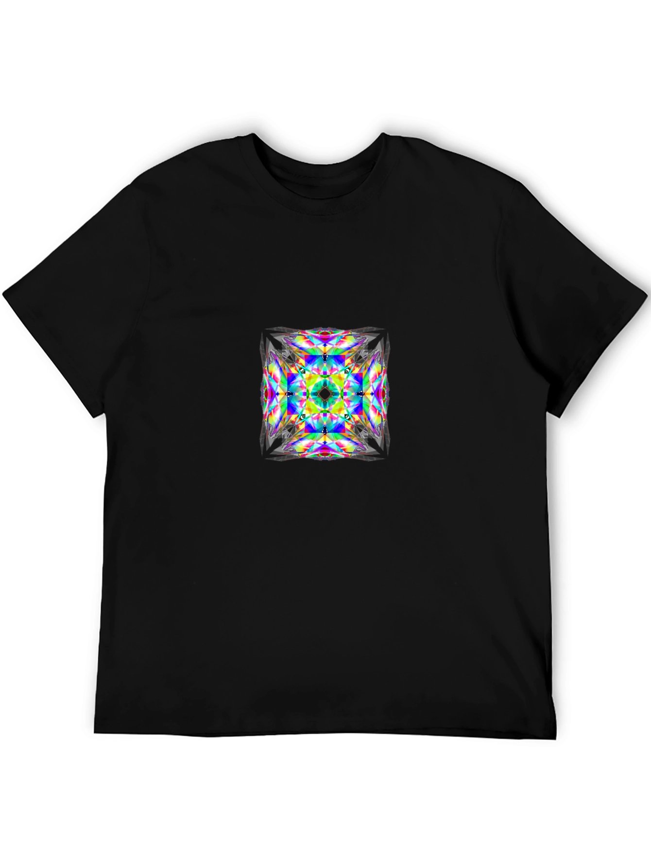 Geometric Kaleidoscope Graphic Tee - Modern Abstract Art Shirt