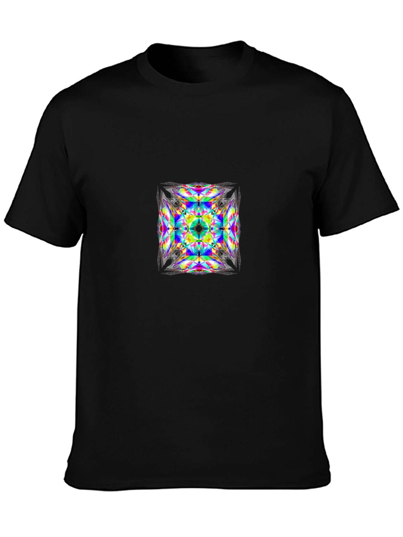 Geometric Kaleidoscope Graphic Tee - Modern Abstract Art Shirt