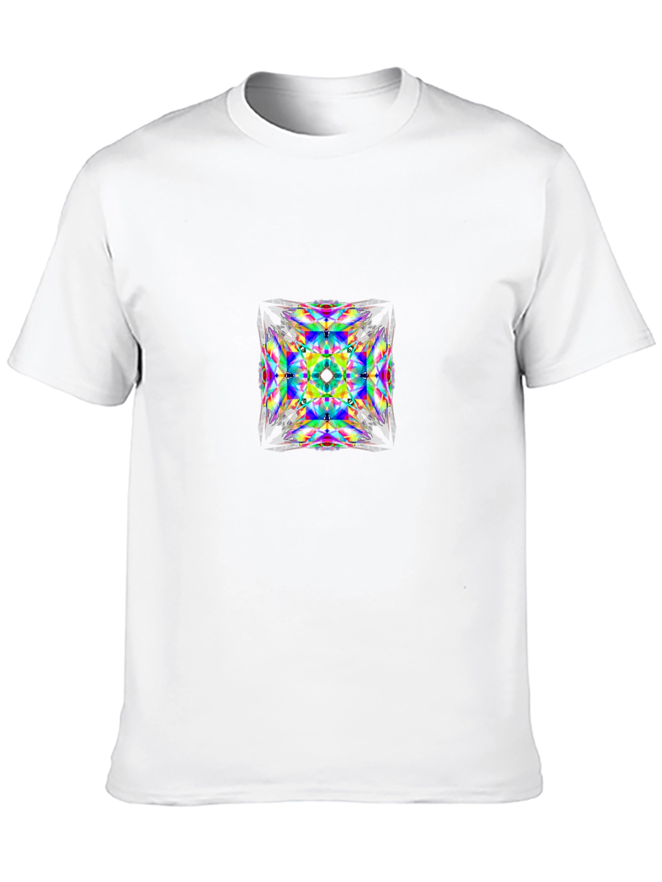 Geometric Kaleidoscope Graphic Tee - Modern Abstract Art Shirt