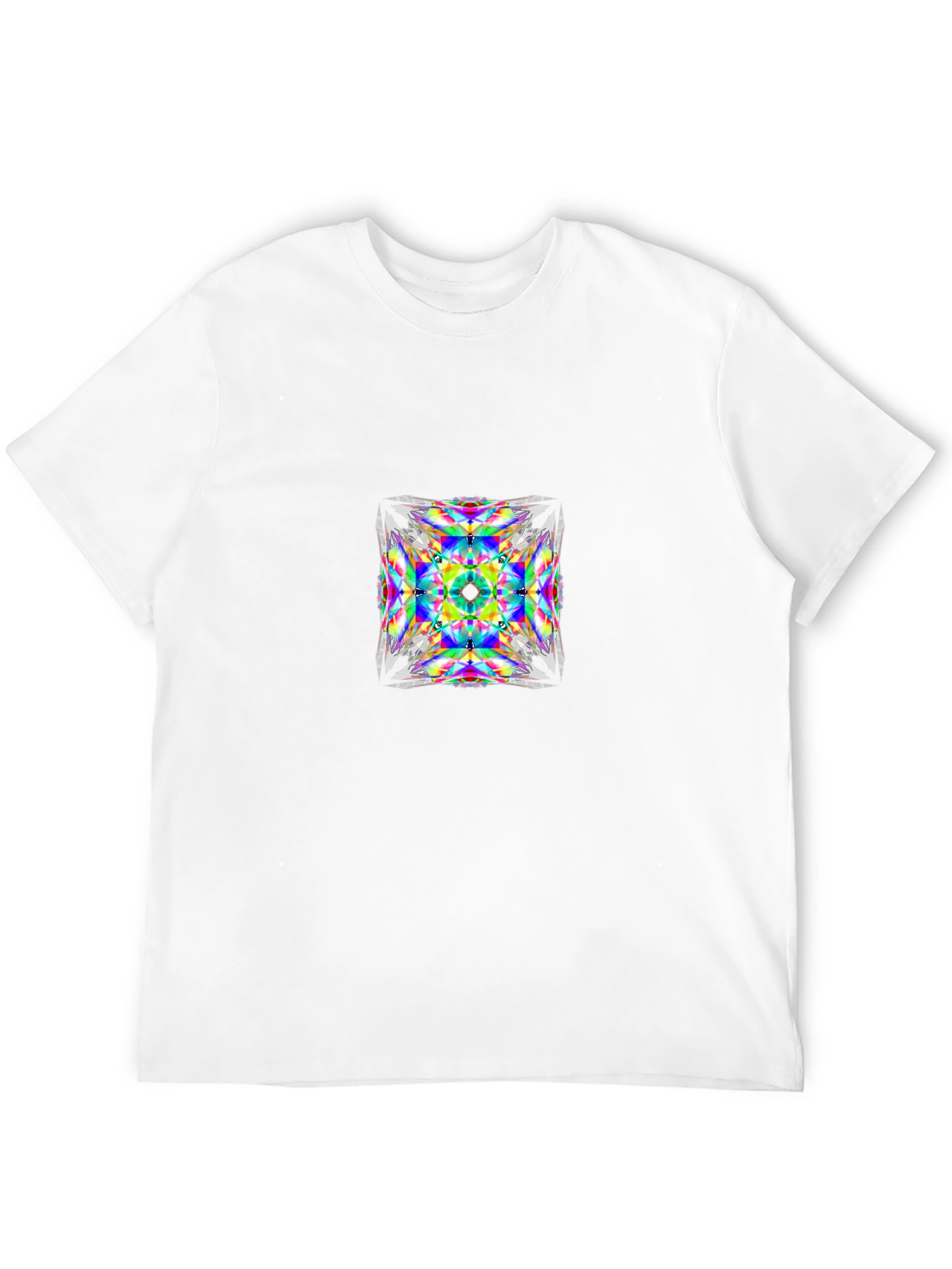 Geometric Kaleidoscope Graphic Tee - Modern Abstract Art Shirt