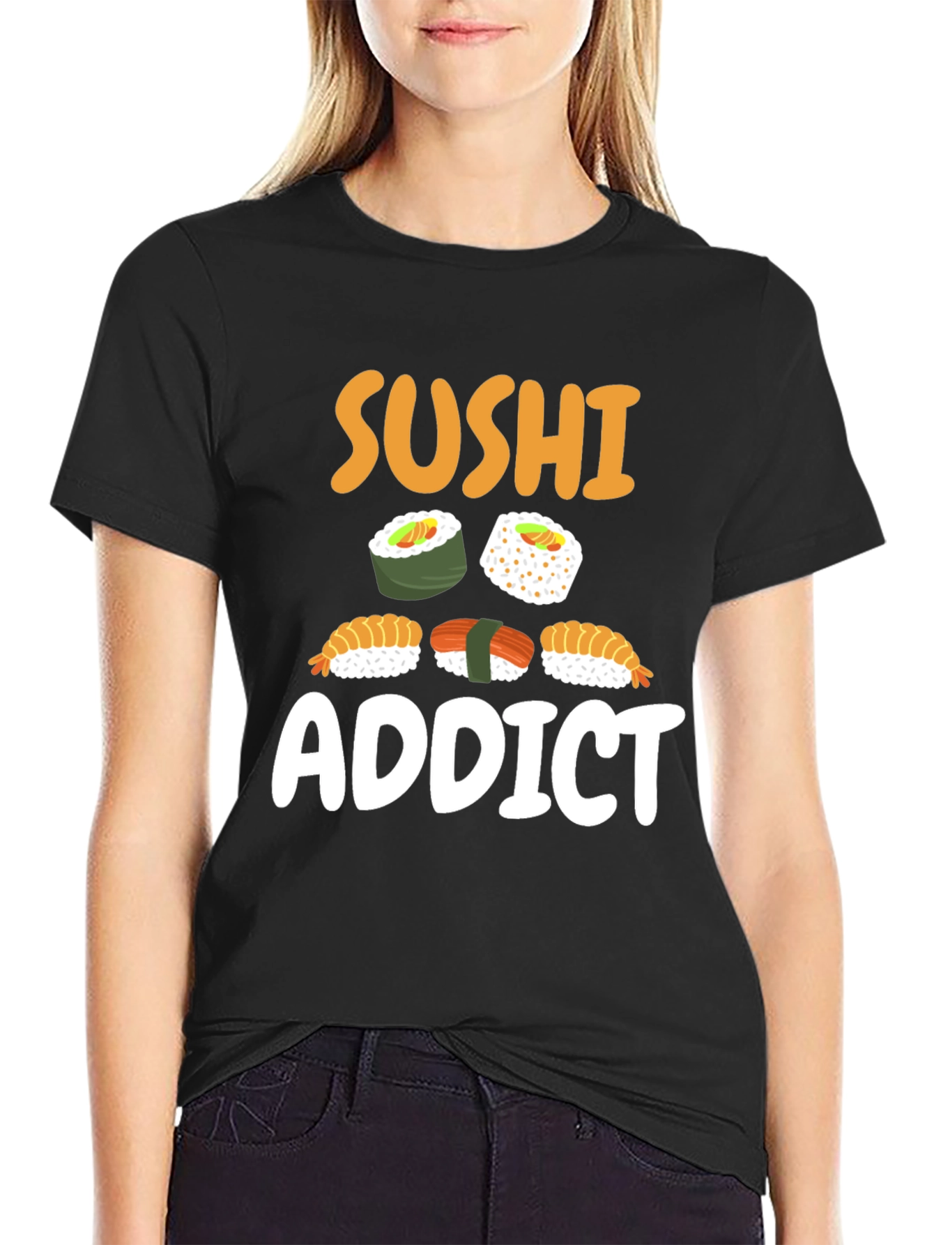 Sushi Addict Black Graphic Tee