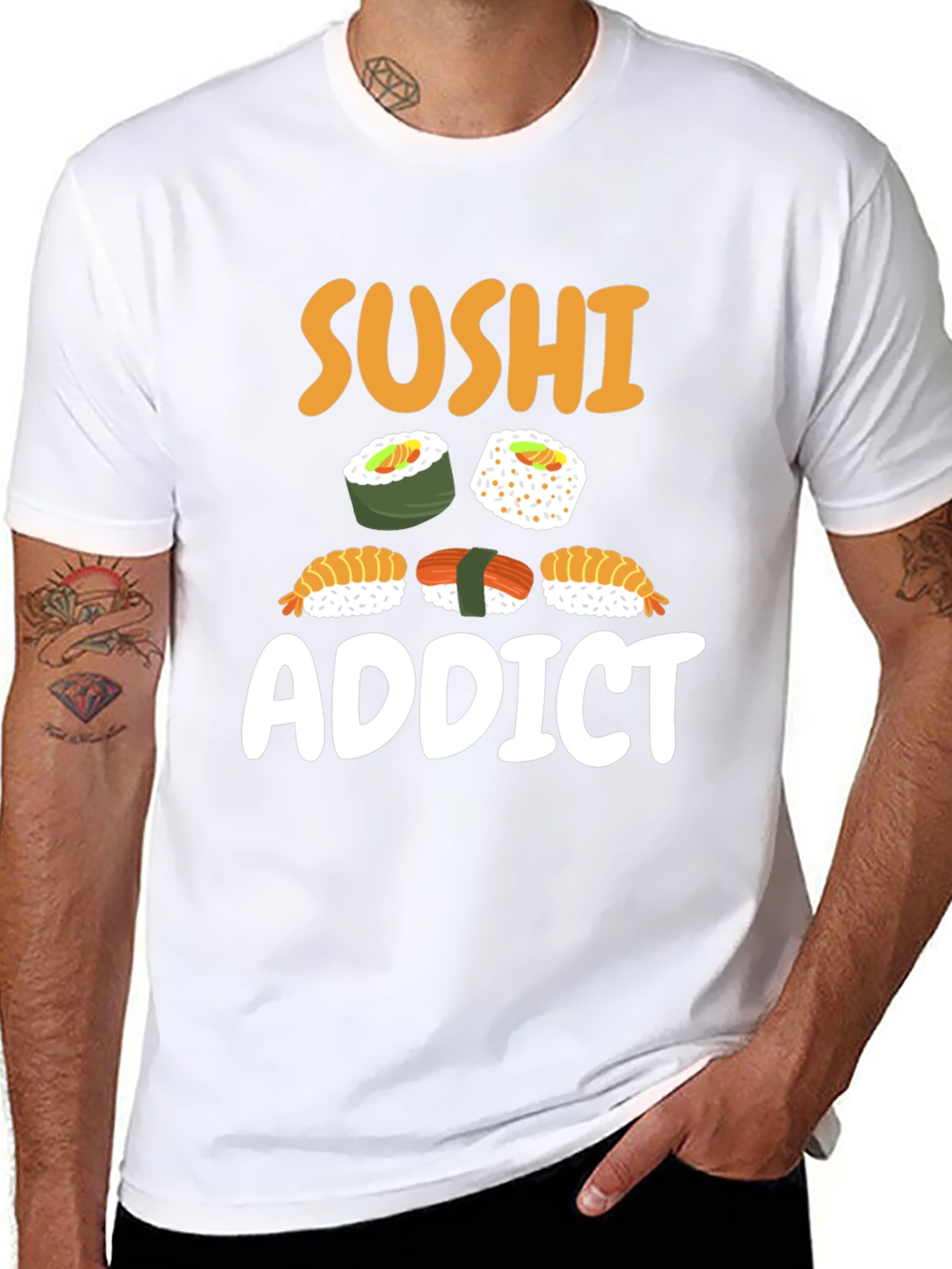 Sushi Addict Black Graphic Tee