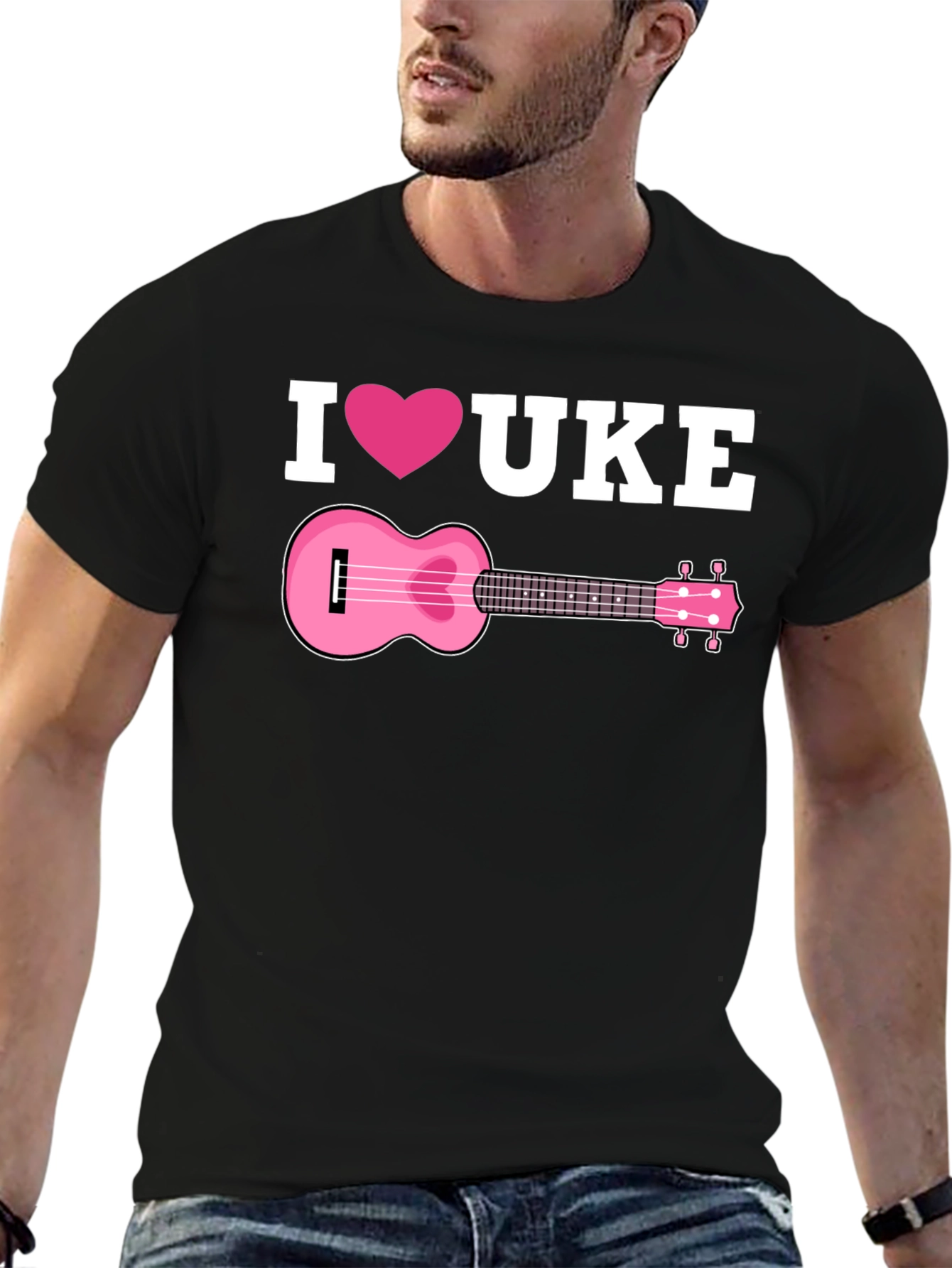 I Love Ukulele Graphic T-Shirt