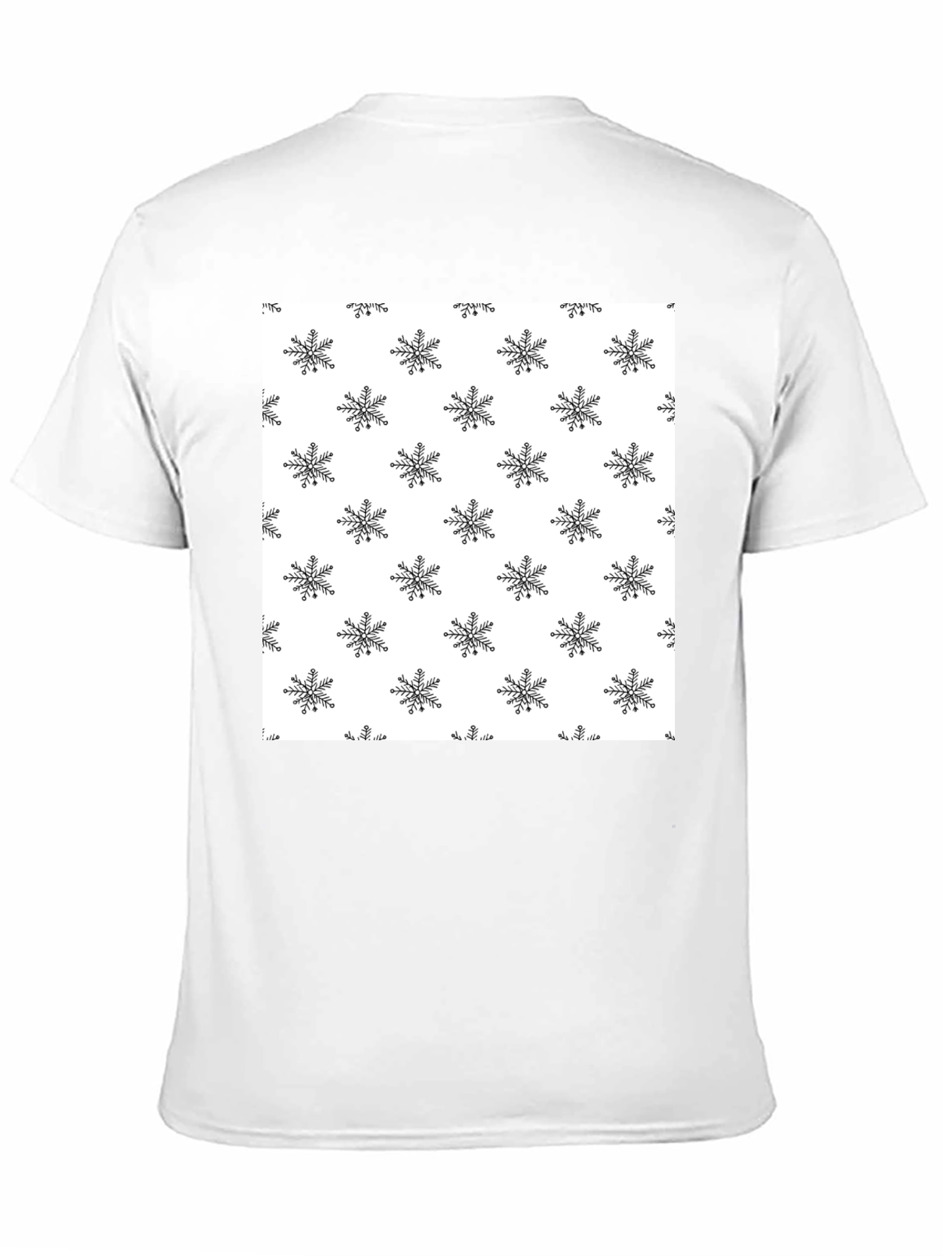 Snowflake Pattern Black T-Shirt