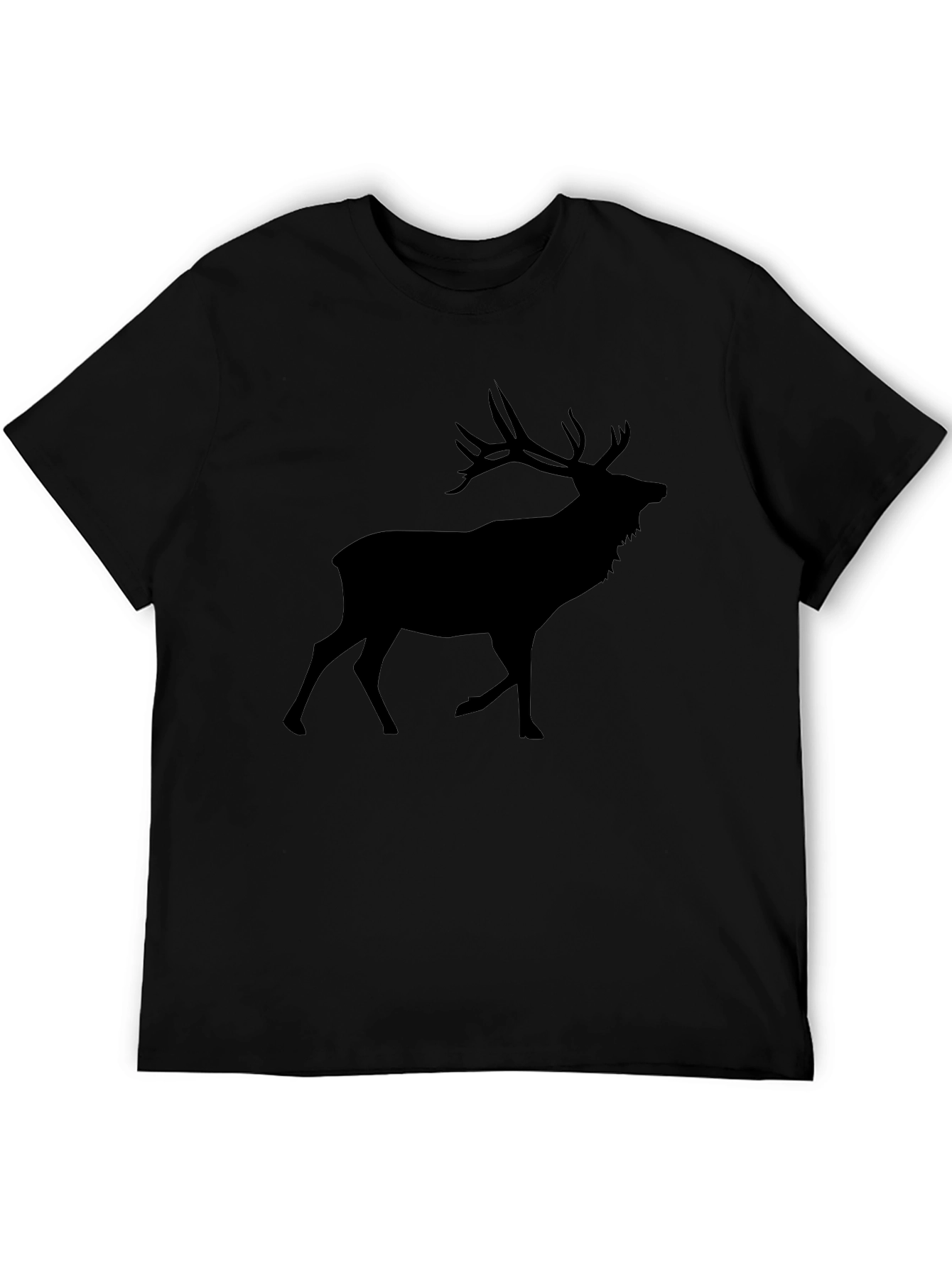 Mens Black Deer Graphic Tee