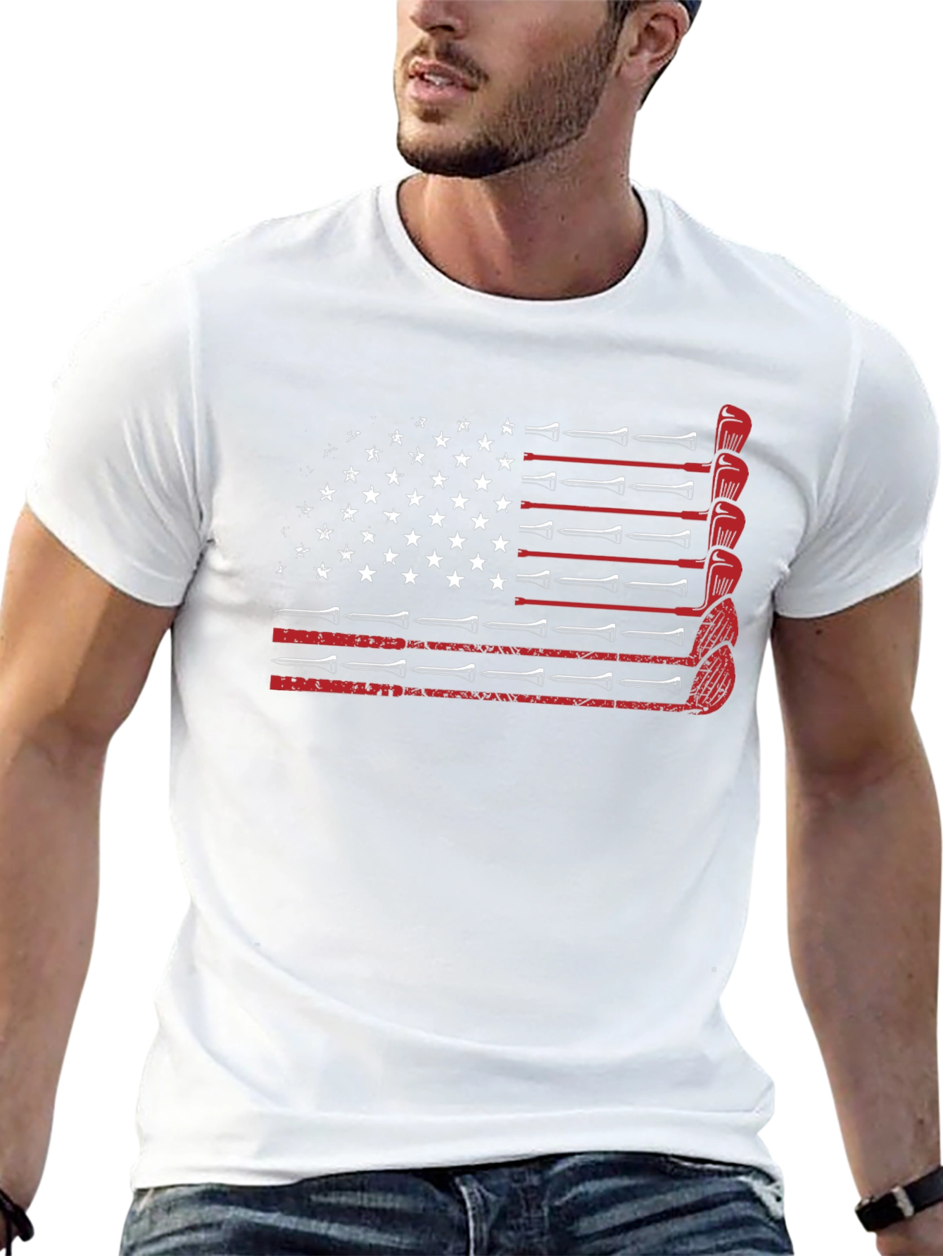 Golf American Flag T-Shirt