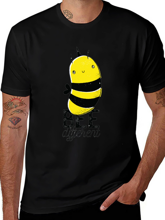 Bee Different Graphic Tee - Black Cotton T-Shirt