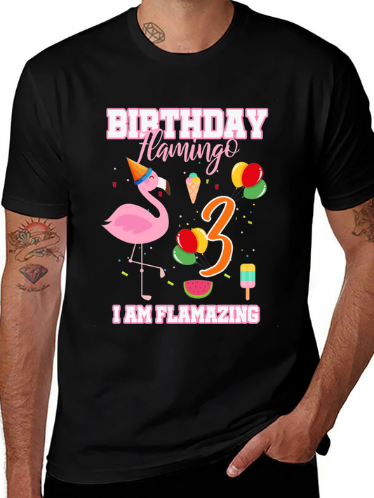 Birthday Flamingo Third Birthday T-Shirt