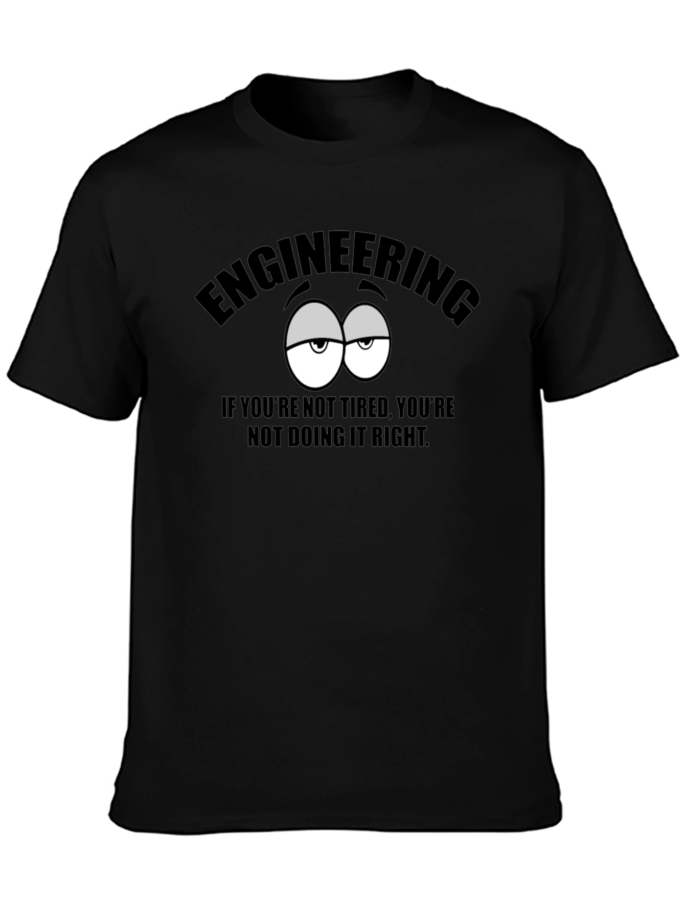 Engineering Tired Eyes Graphic Tee - Black Cotton Blend