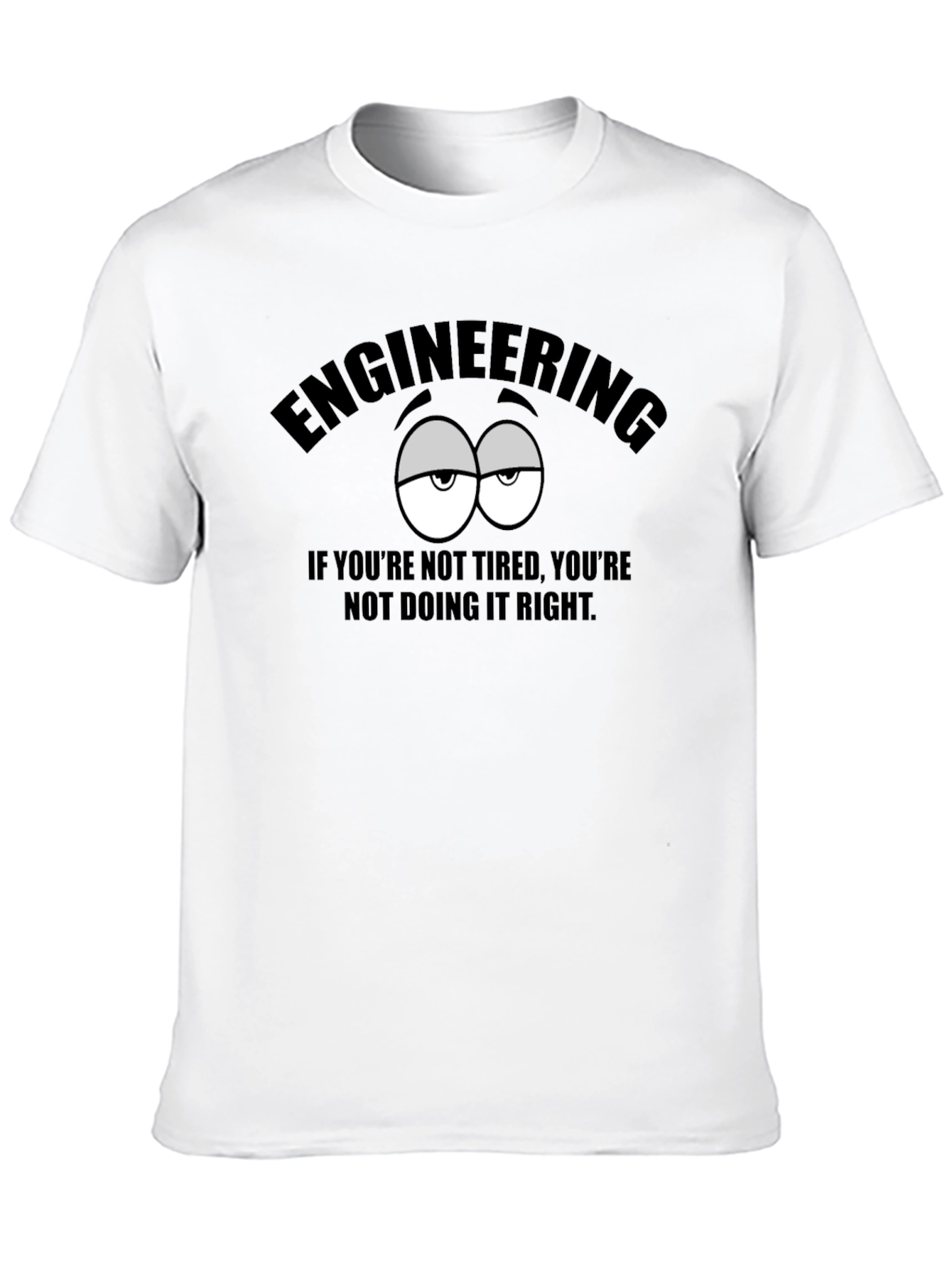 Engineering Tired Eyes Graphic Tee - Black Cotton Blend