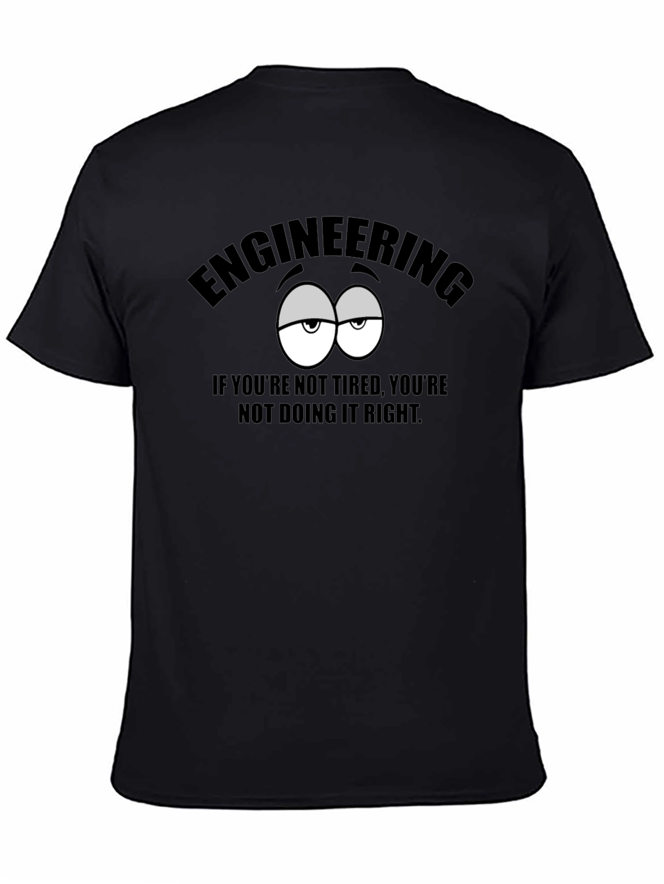 Engineering Tired Eyes Graphic Tee - Black Cotton Blend
