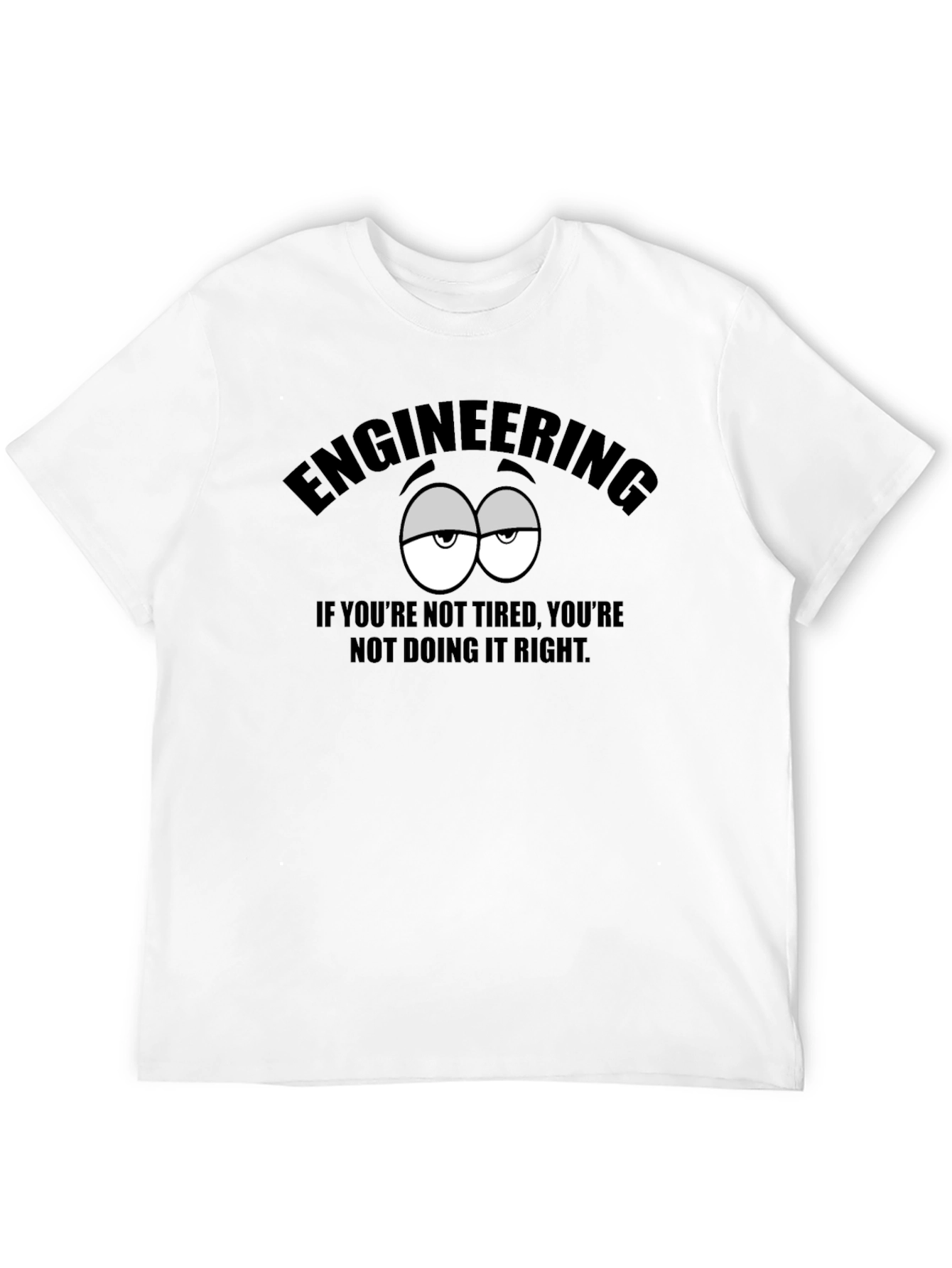Engineering Tired Eyes Graphic Tee - Black Cotton Blend