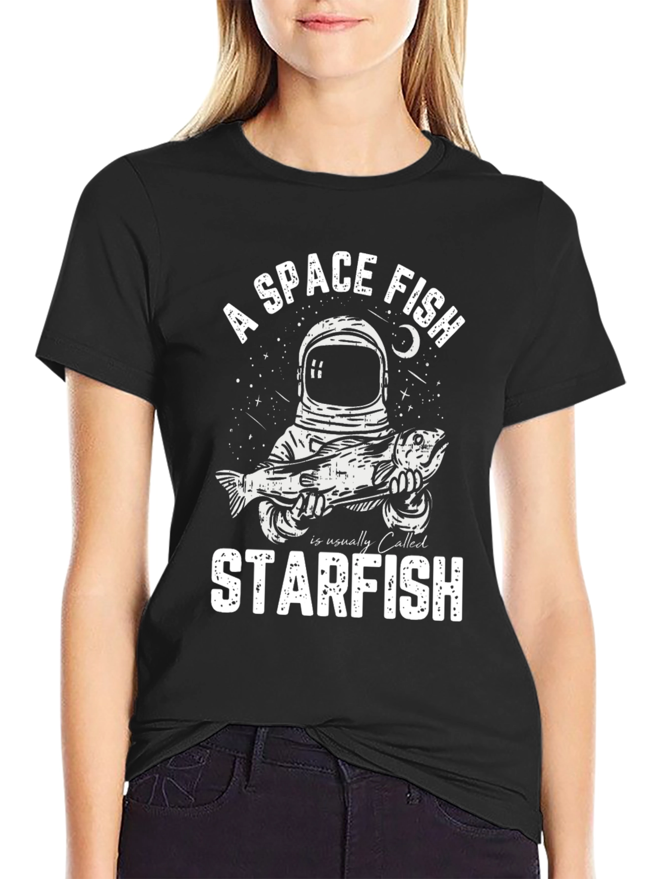 A Space Fish Starfish Graphic Tee