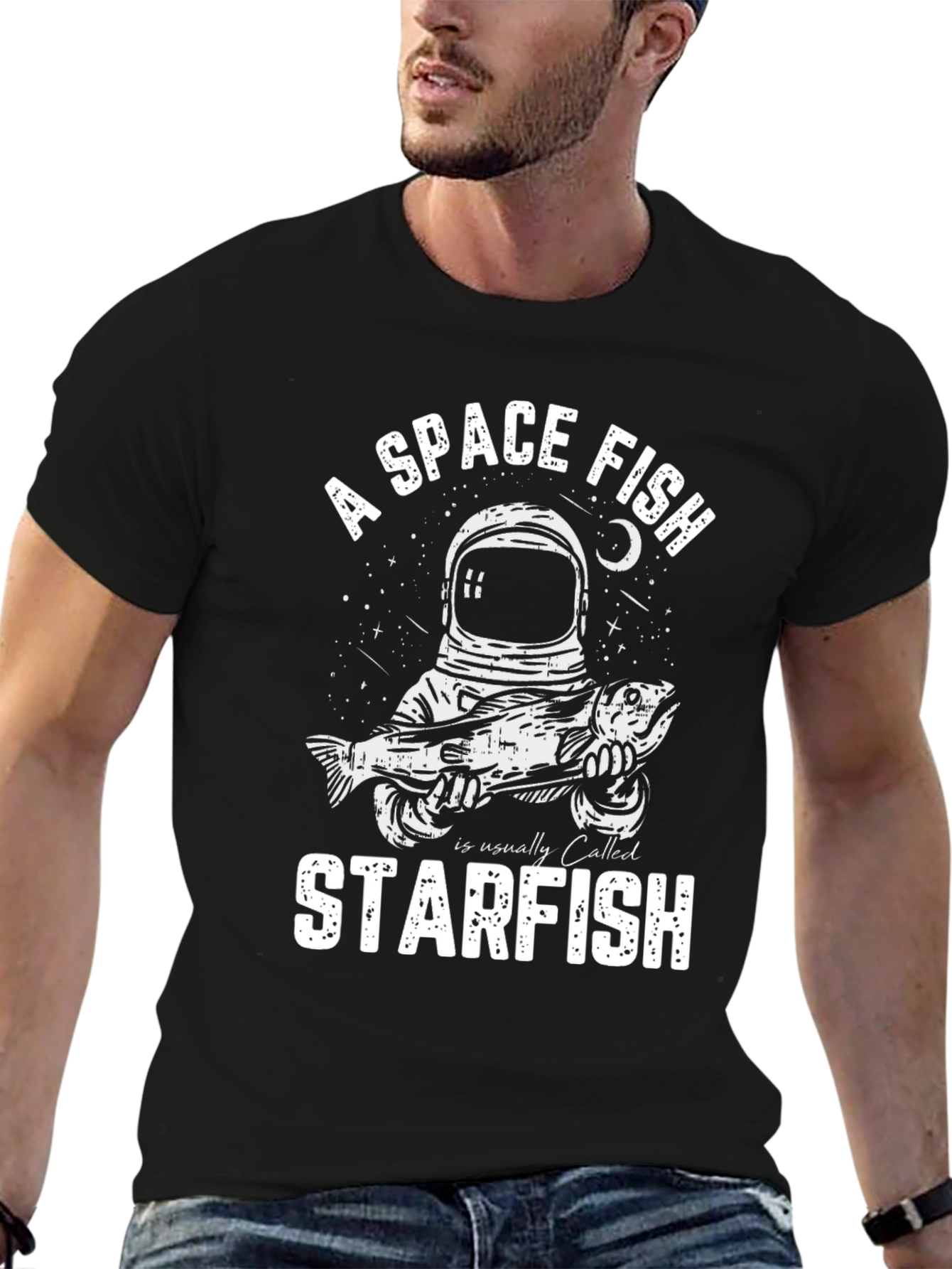 A Space Fish Starfish Graphic Tee