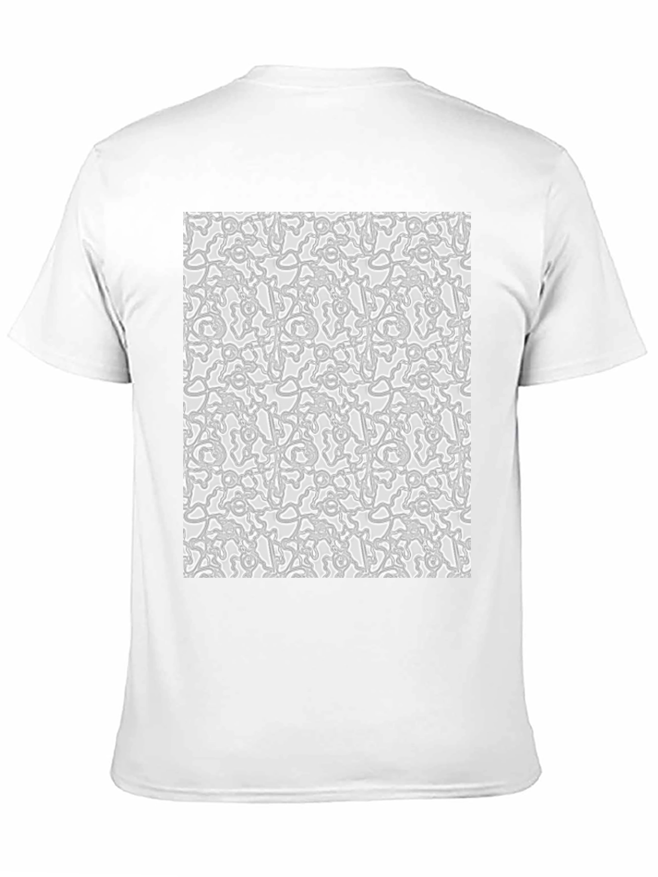 Abstract Pattern Print Black Crew Neck Tee