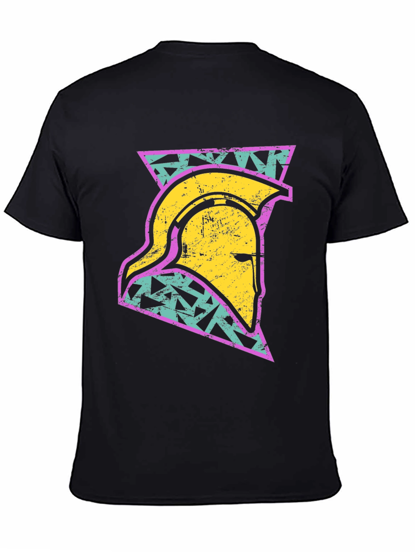 Retro Spartan Helmet Graphic T-Shirt