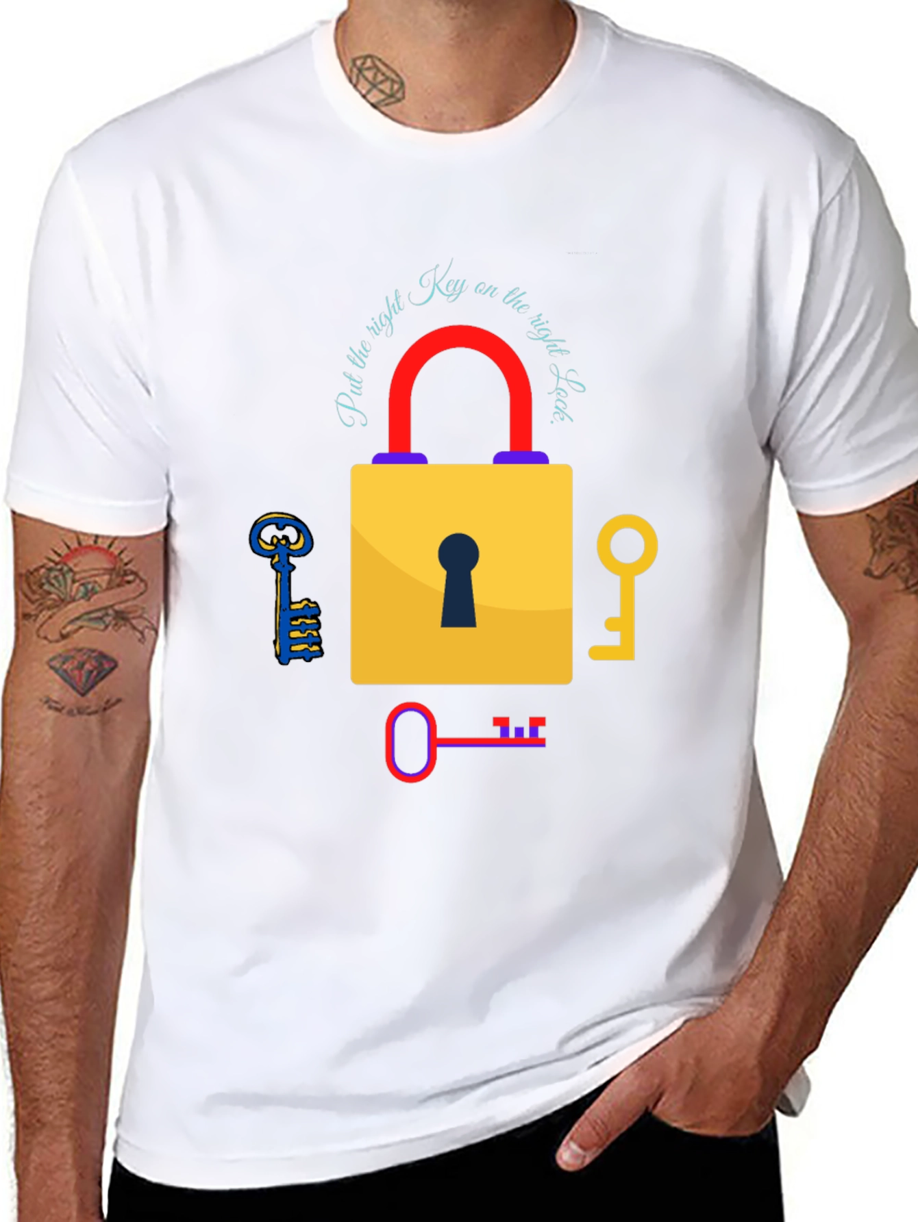 Right Key Lock Graphic Tee - Black