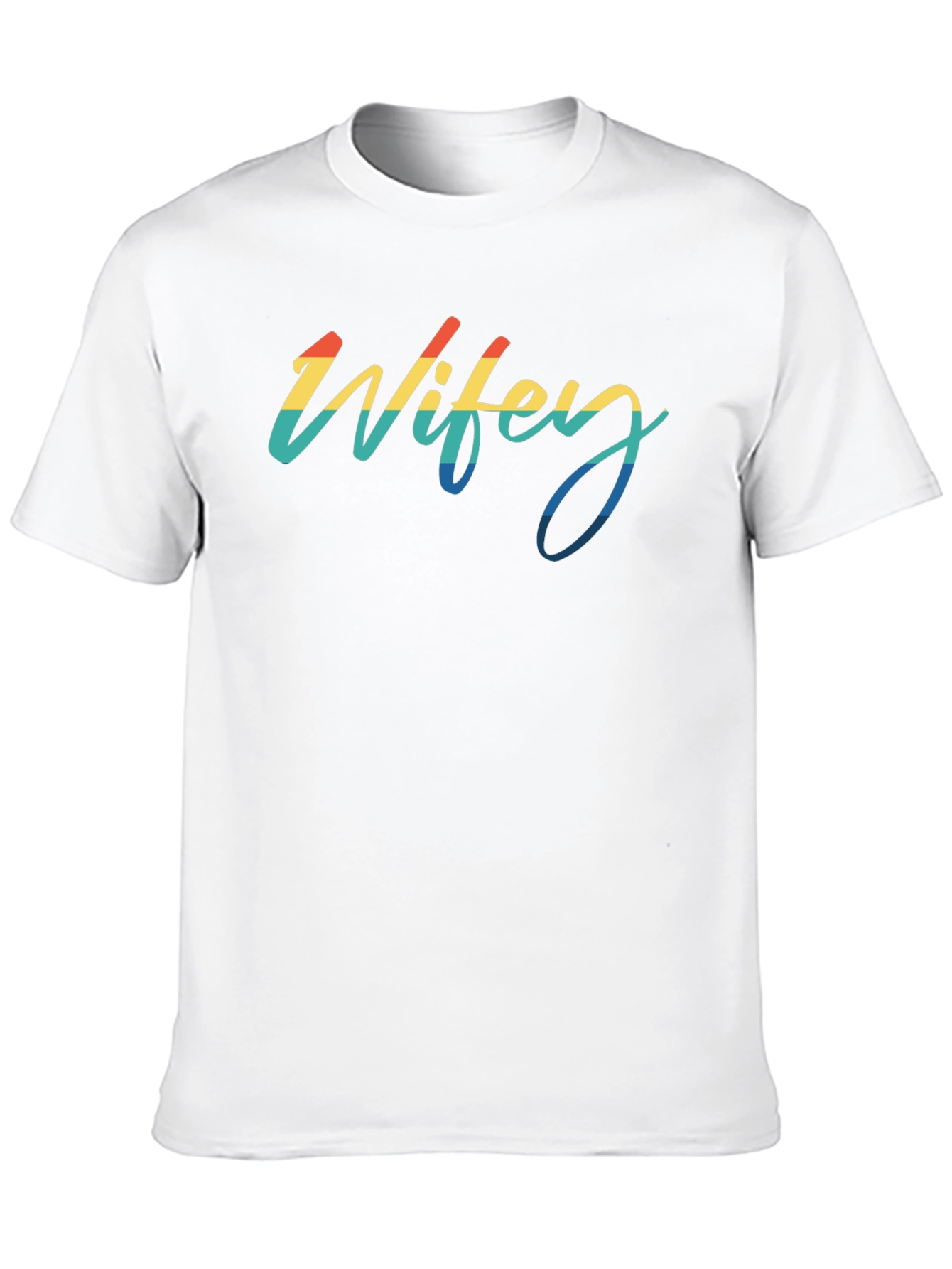 Wifey Retro Rainbow Black T-Shirt