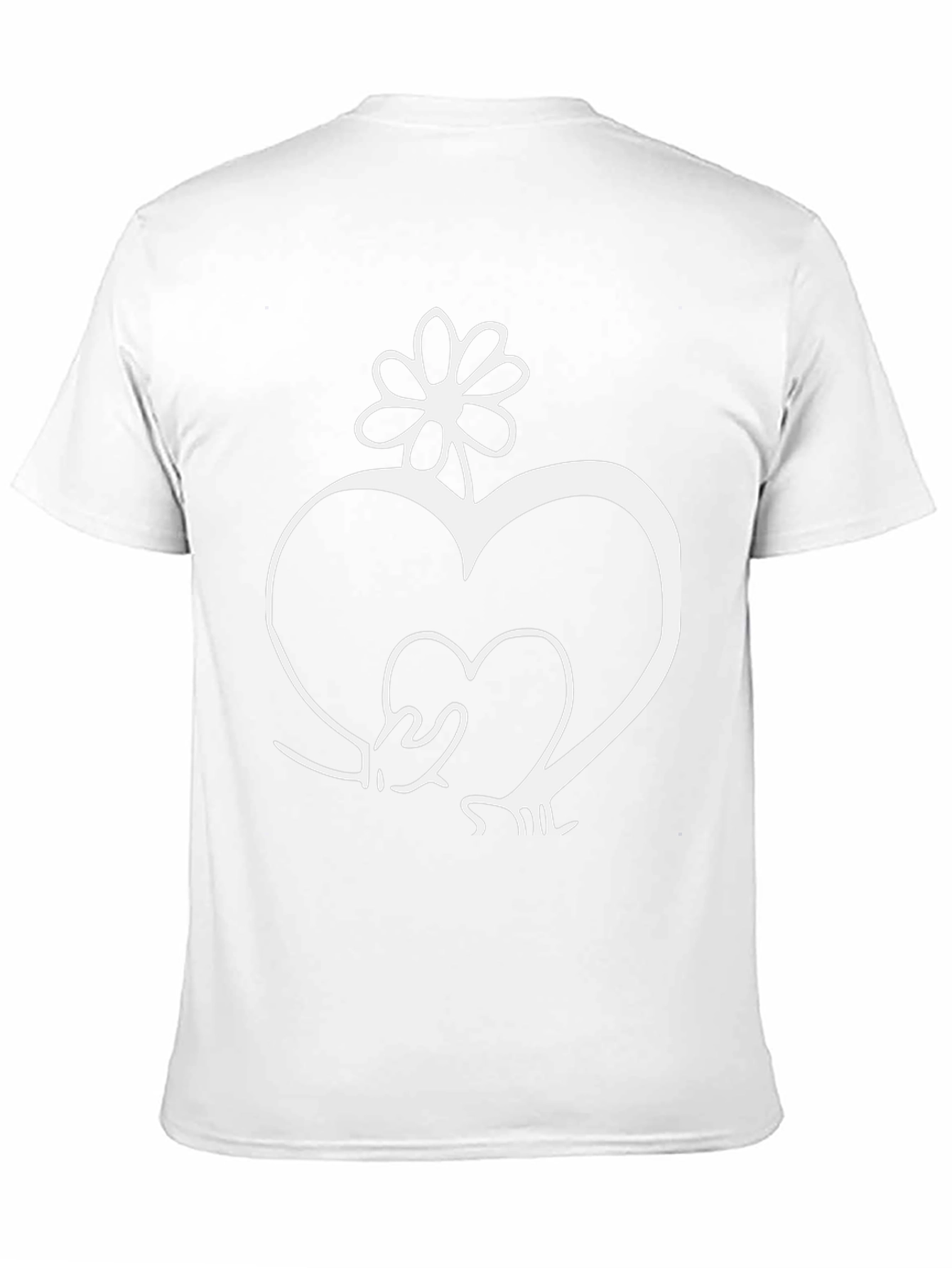 Heart and Flower Graphic Black T-Shirt