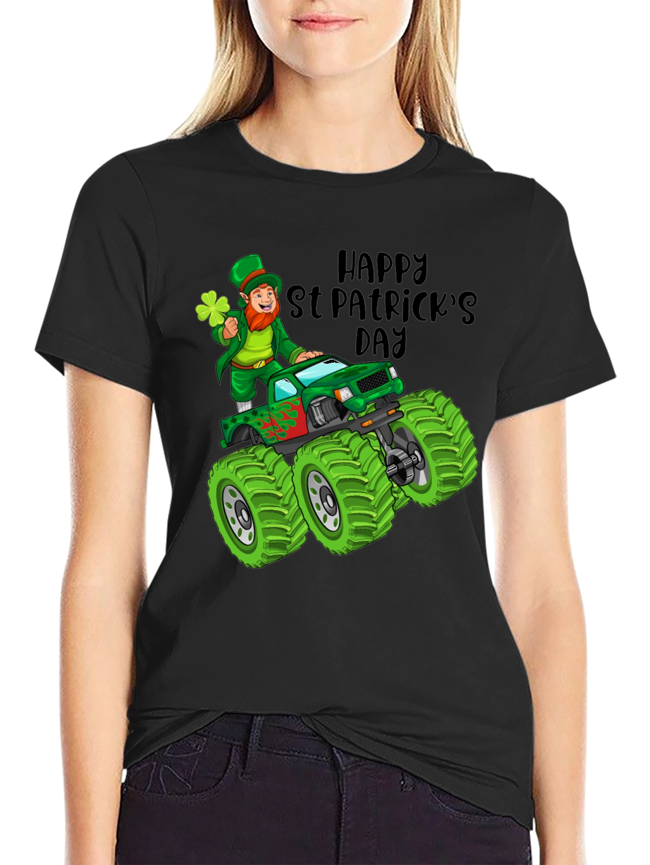 St. Patricks Day Leprechaun Monster Truck T-Shirt