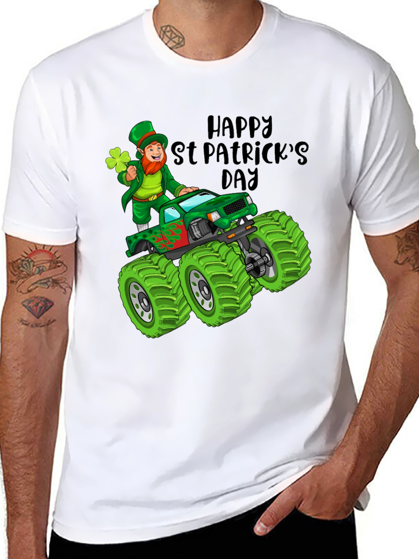 St. Patricks Day Leprechaun Monster Truck T-Shirt