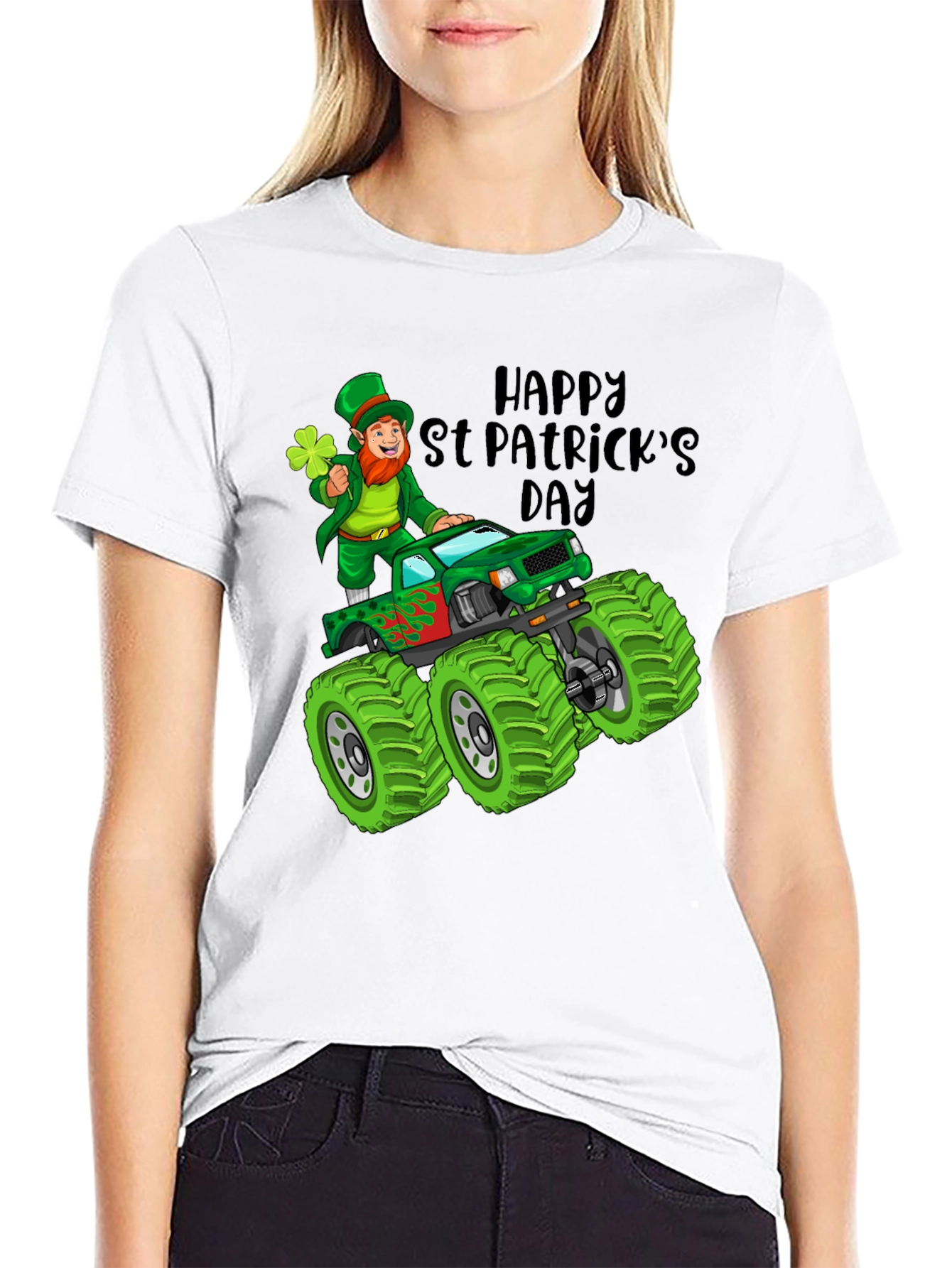 St. Patricks Day Leprechaun Monster Truck T-Shirt