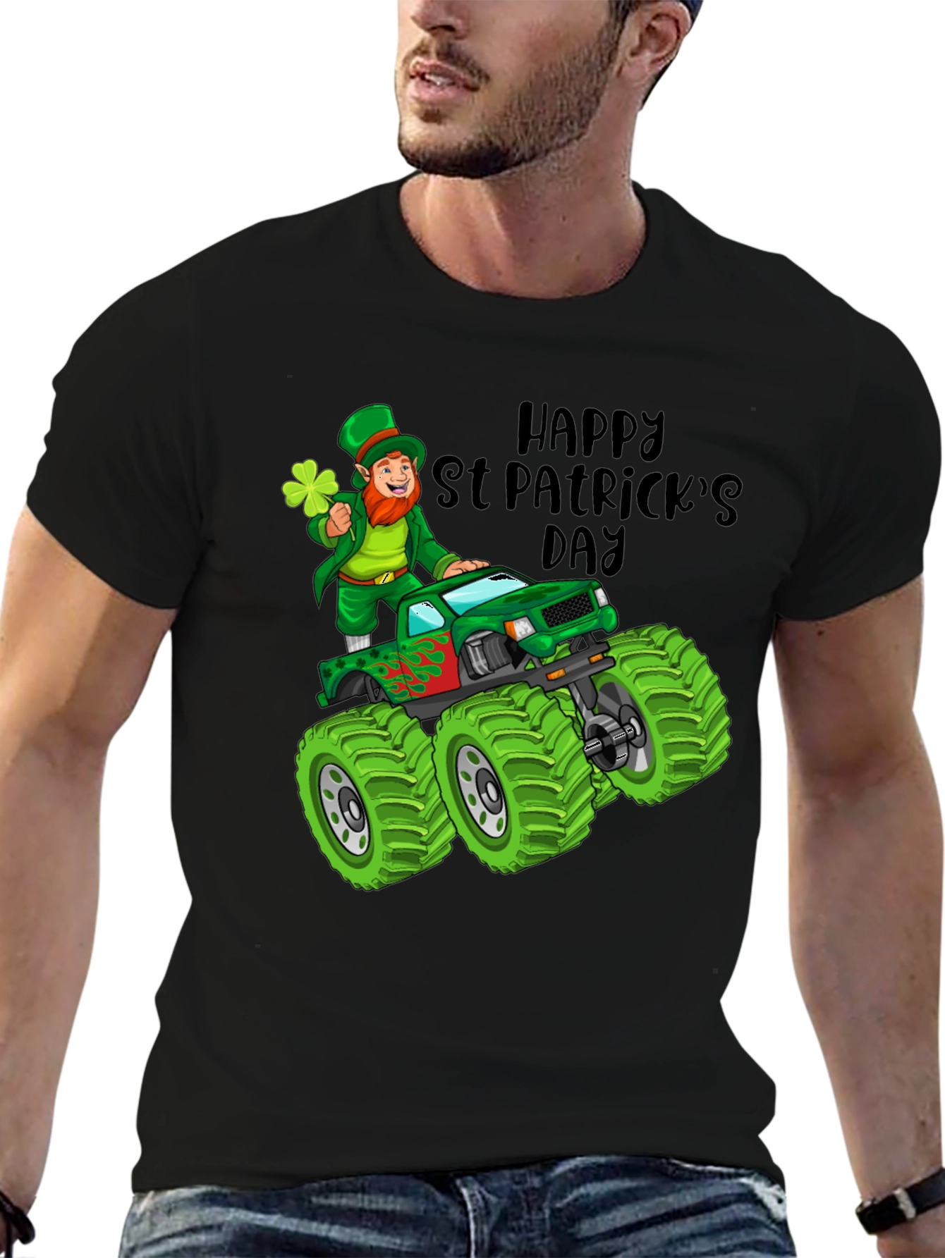St. Patricks Day Leprechaun Monster Truck T-Shirt